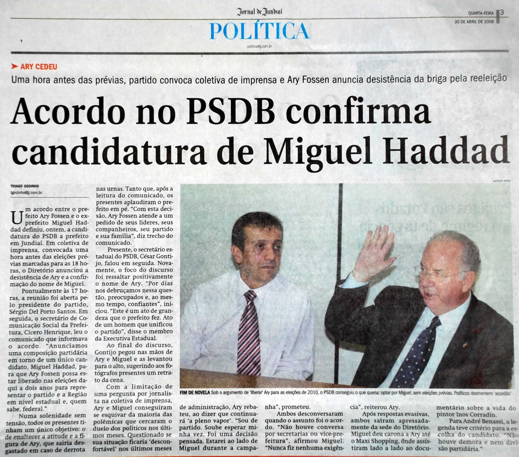 Jornal de Jundiaí - 30/04/2008