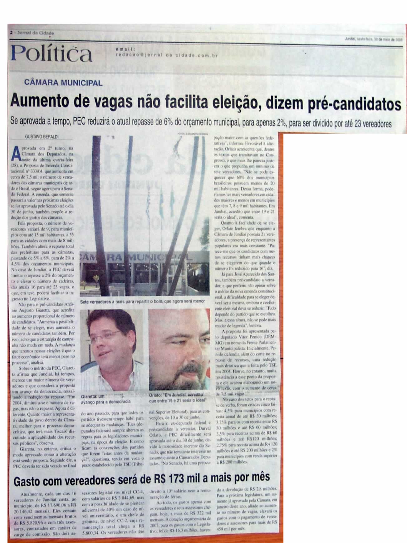 Jornal da Cidade - 30/05/2008