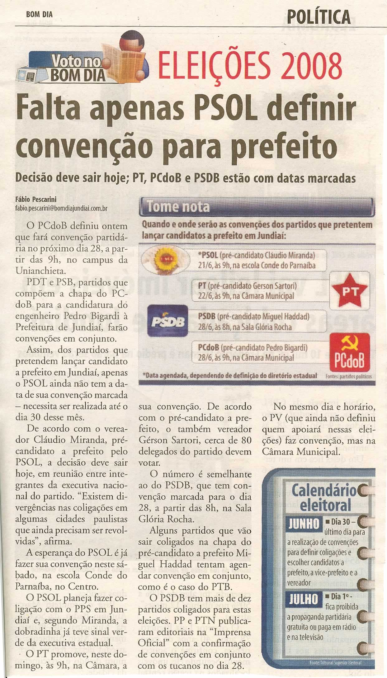 Bom Dia Jundiaí - 19/06/2008