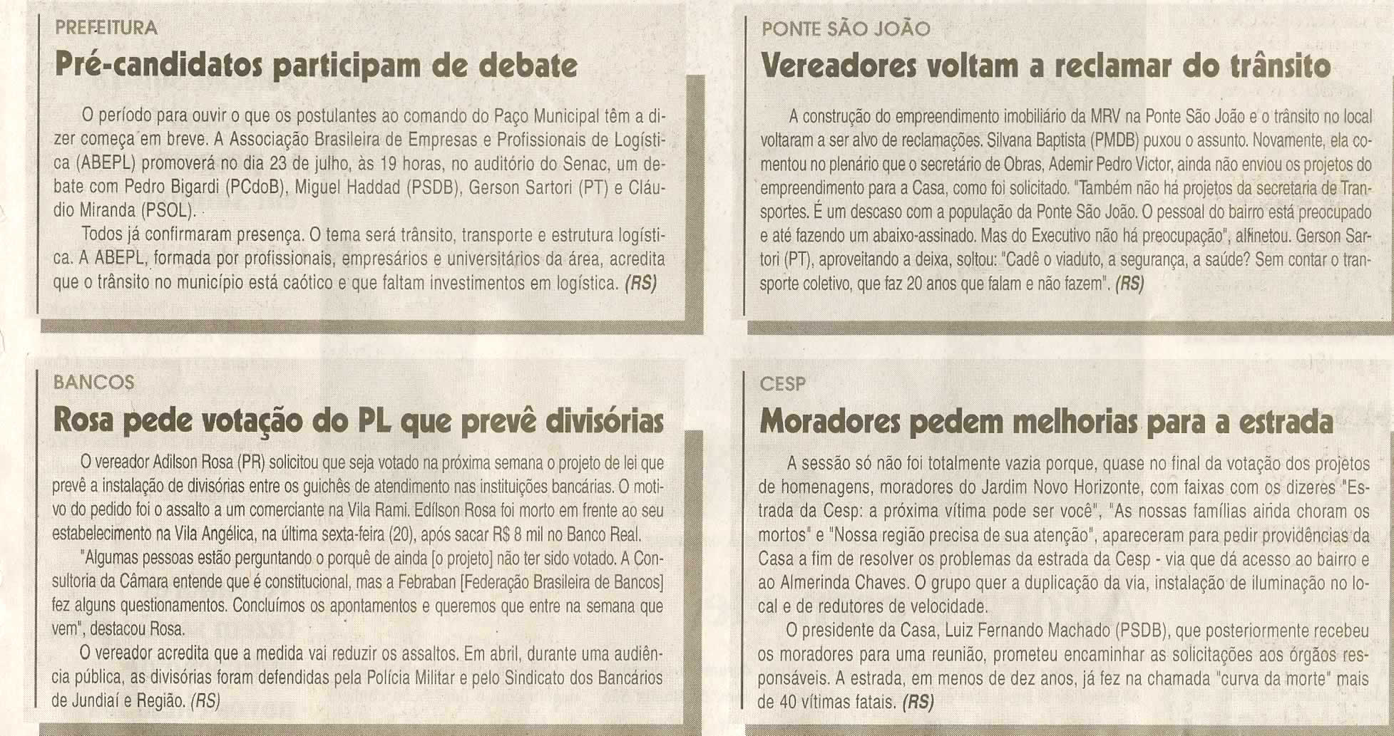 Jornal da Cidade - 25/06/2008
