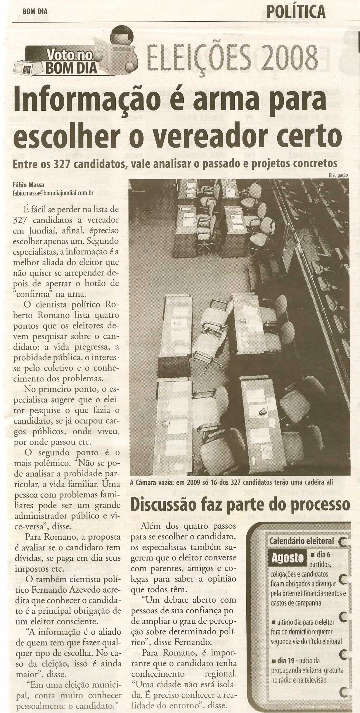 Bom Dia Jundiaí - 20/07/2008