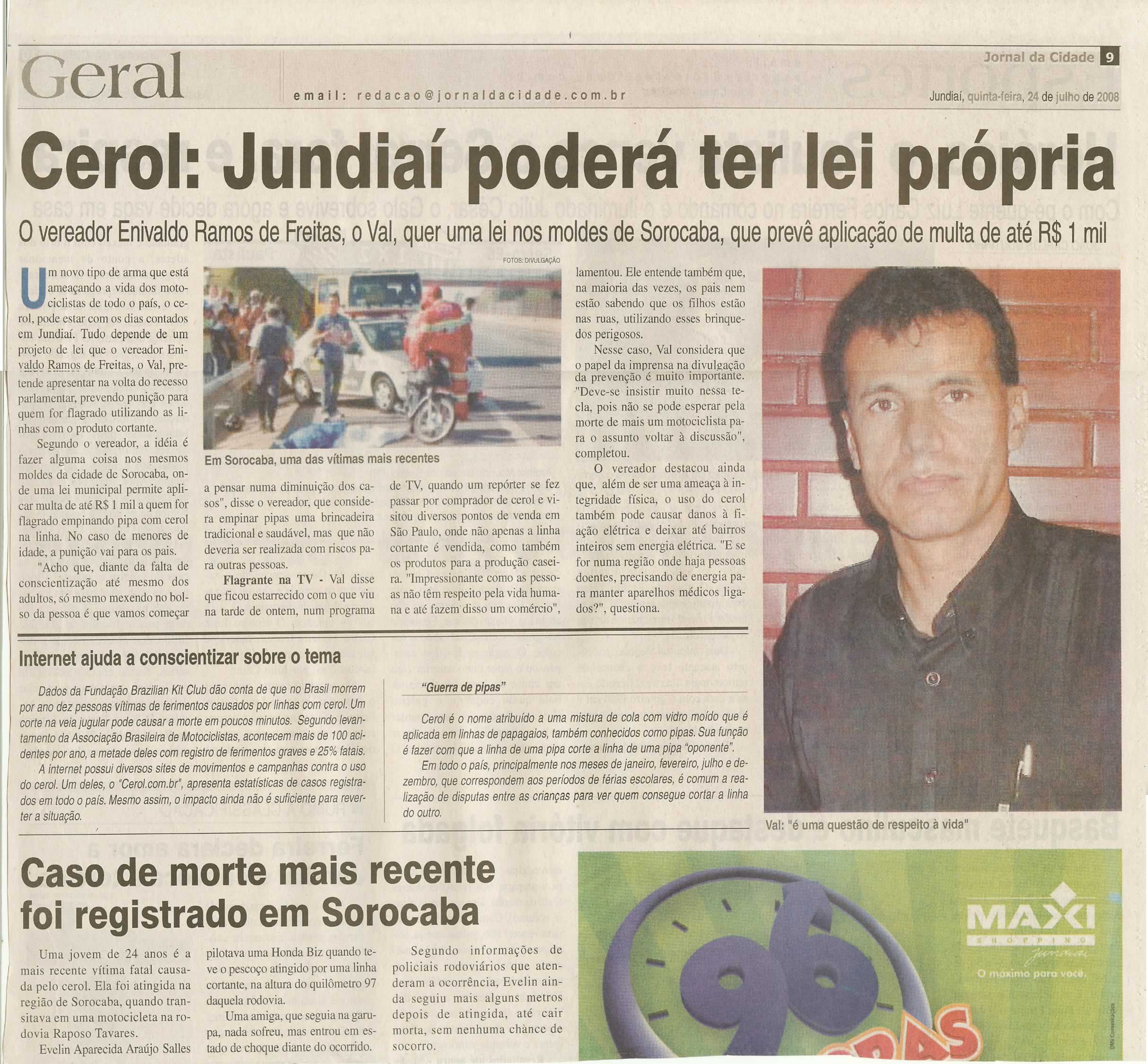 Jornal da Cidade - 24/07/2008