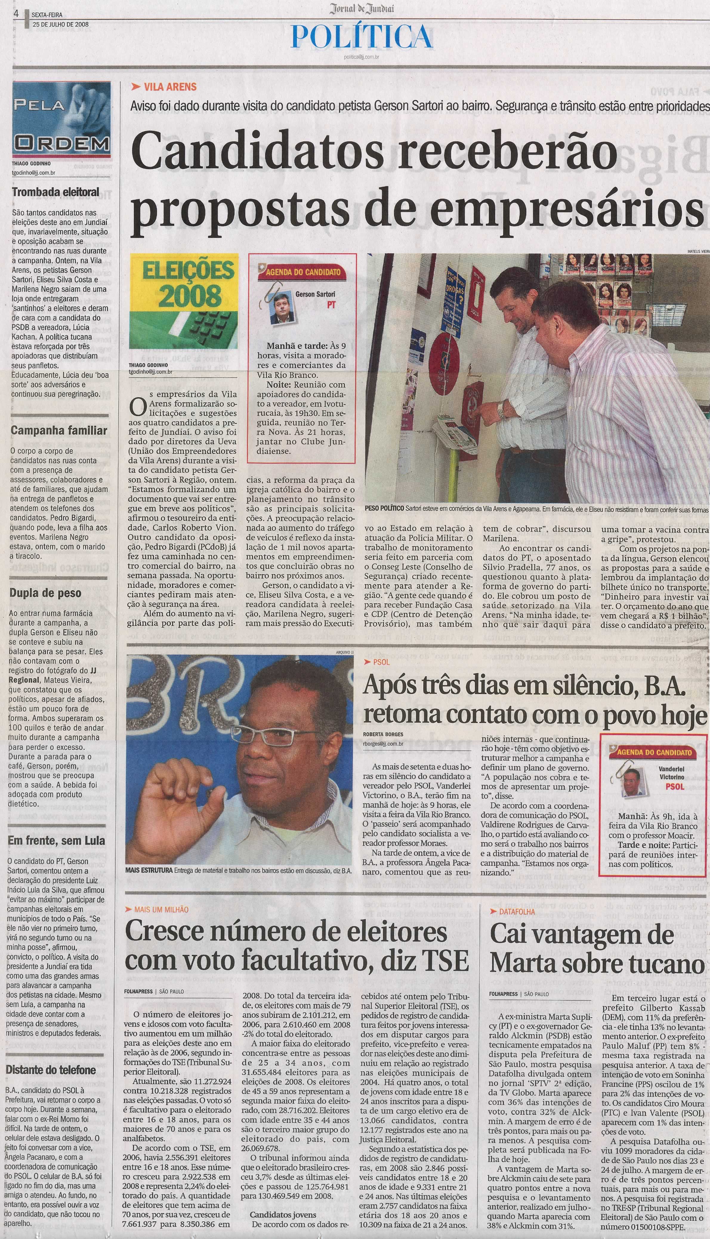 Jornal de Jundiaí - 25/07/2008