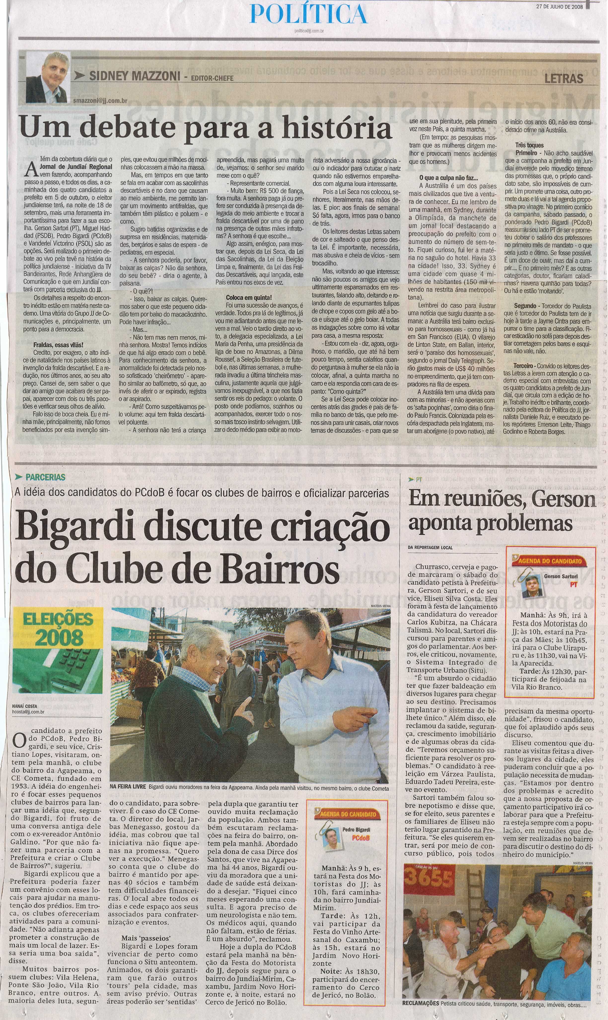 Jornal de Jundiaí - 27/07/2008