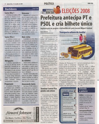 Bom Dia Jundiaí - 31/07/2008
