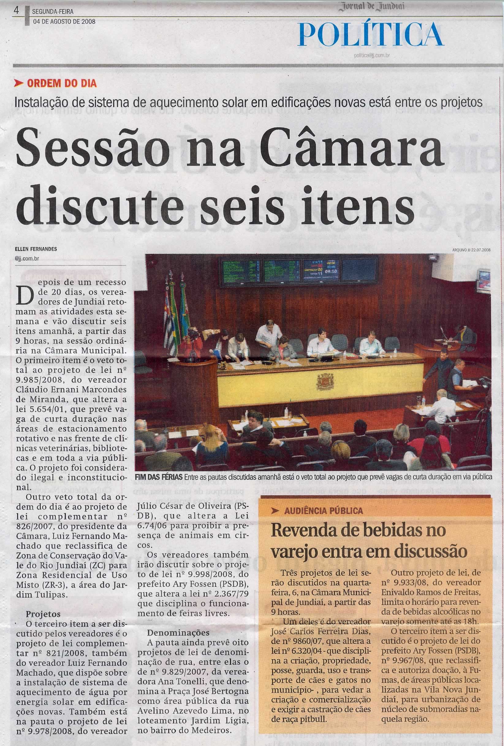 Jornal de Jundiaí - 04/08/2008