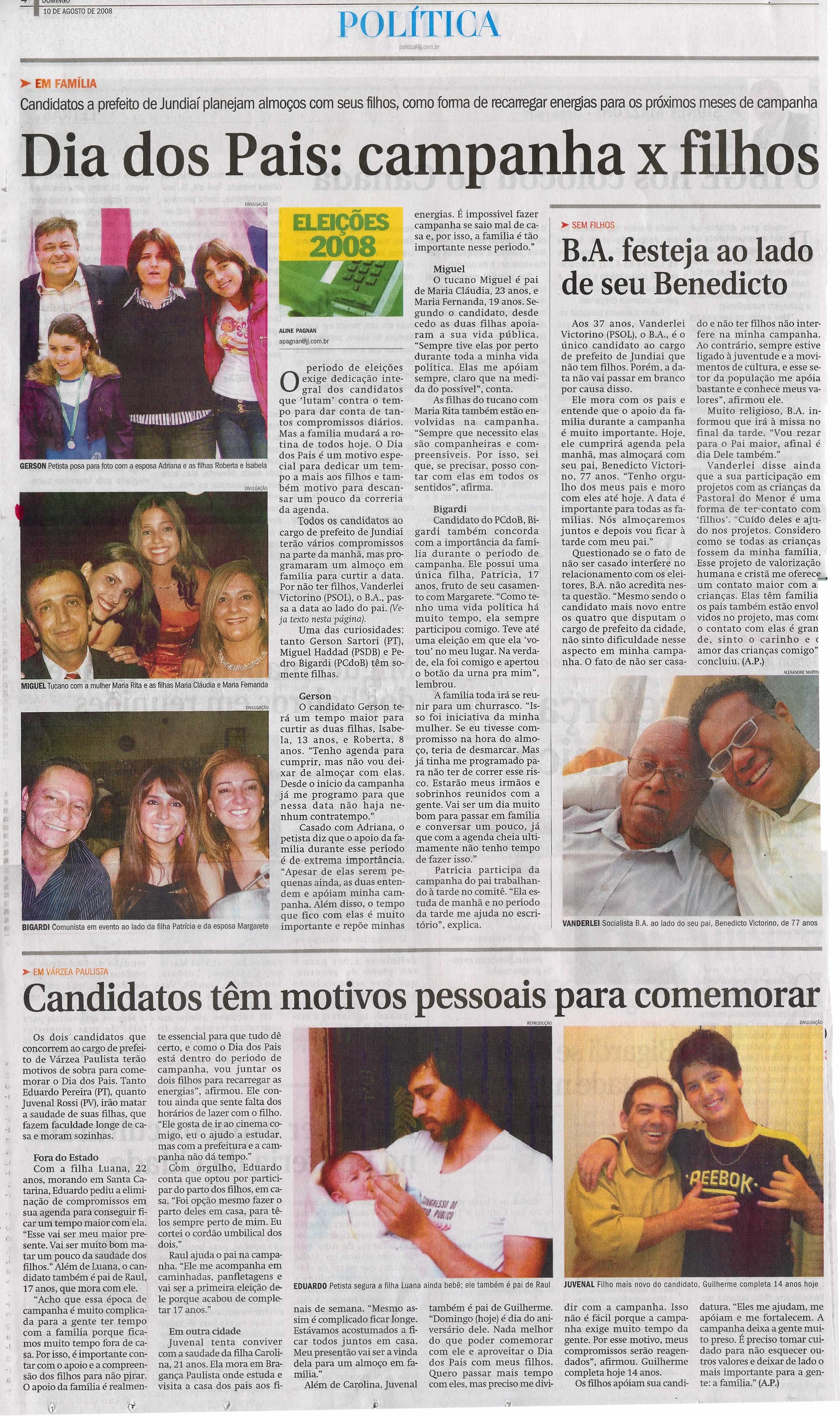 Jornal de Jundiaí - 10/08/2008