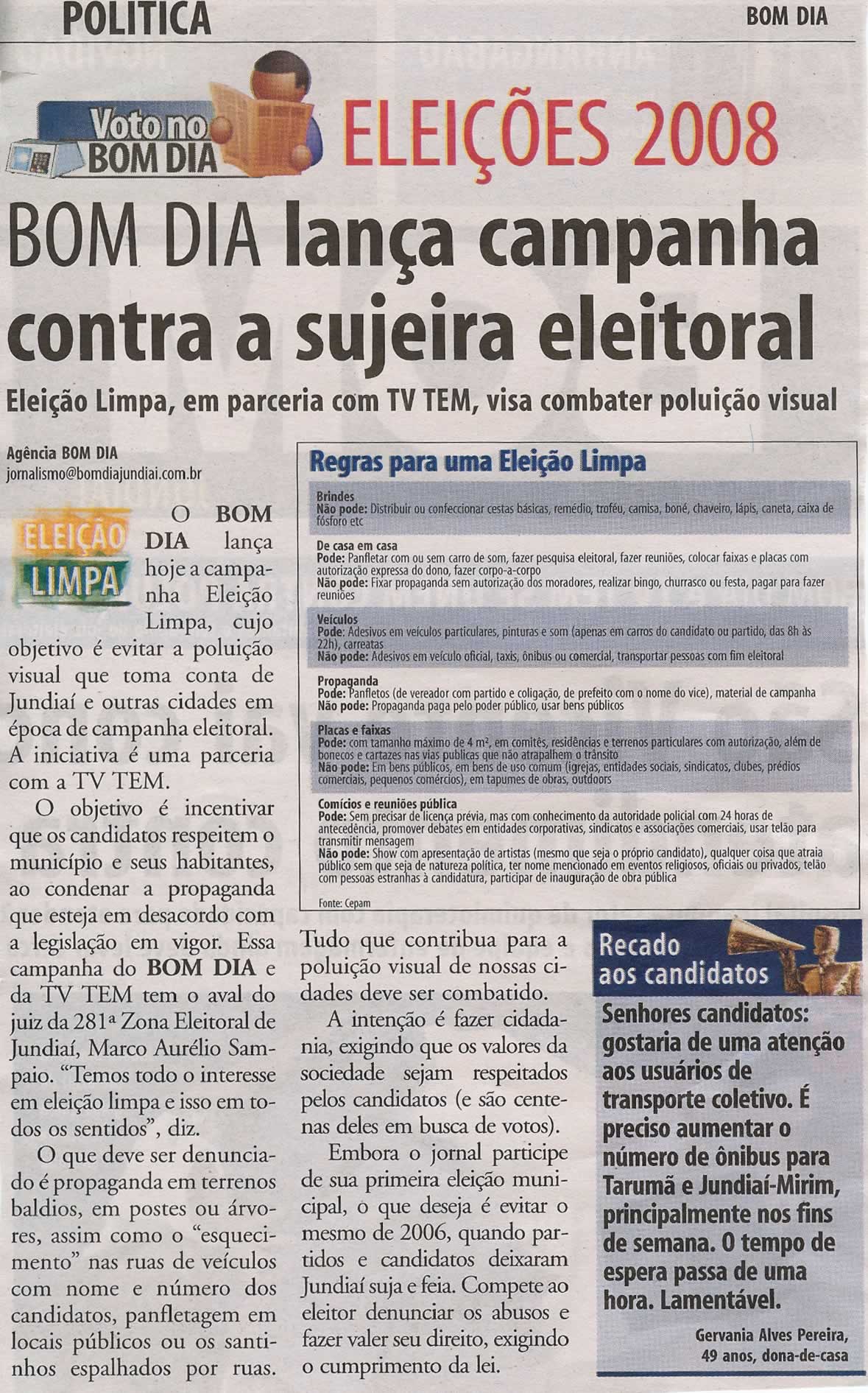 Bom Dia Jundiaí - 12/08/2008