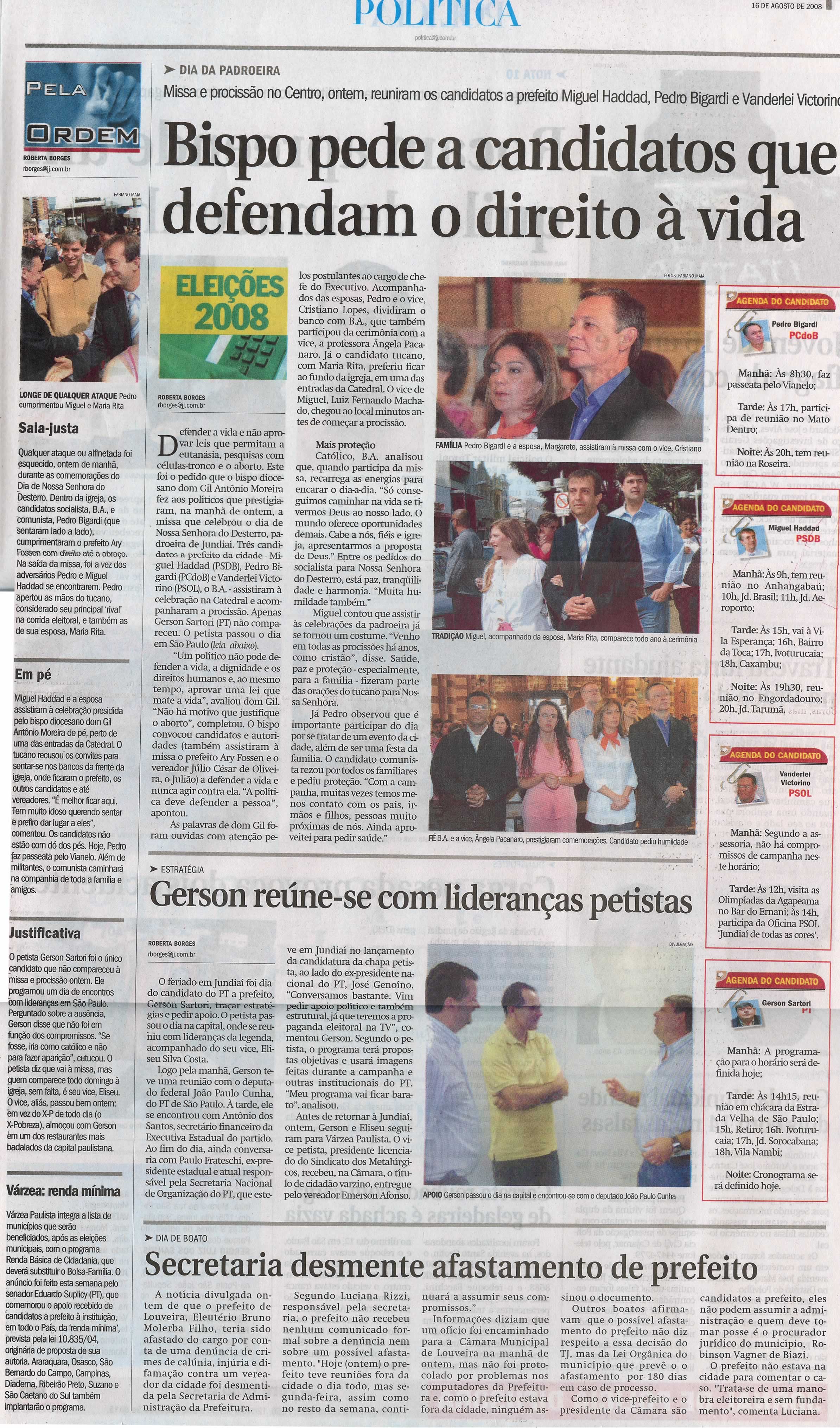 Jornal de Jundiaí - 16/08/2008