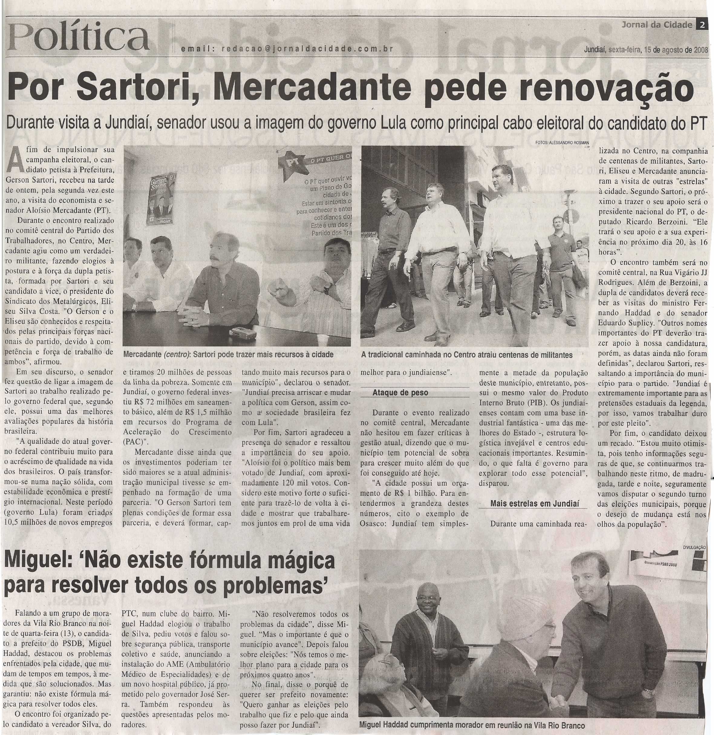 Jornal da Cidade - 15/08/2008