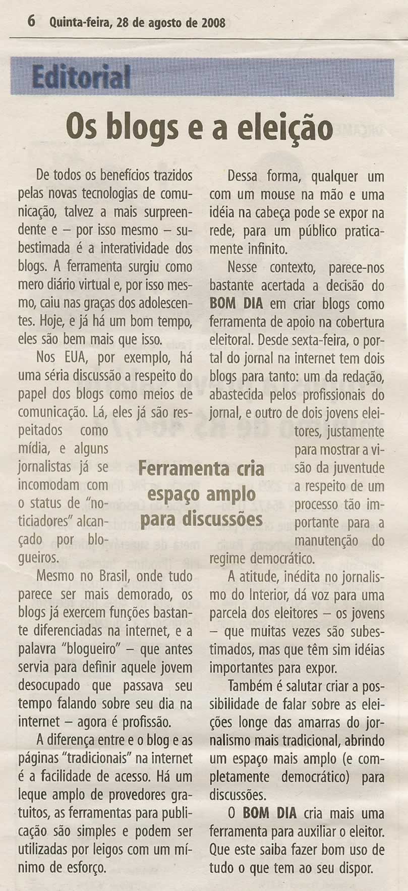Bom Dia Jundiaí - 28/08/2008