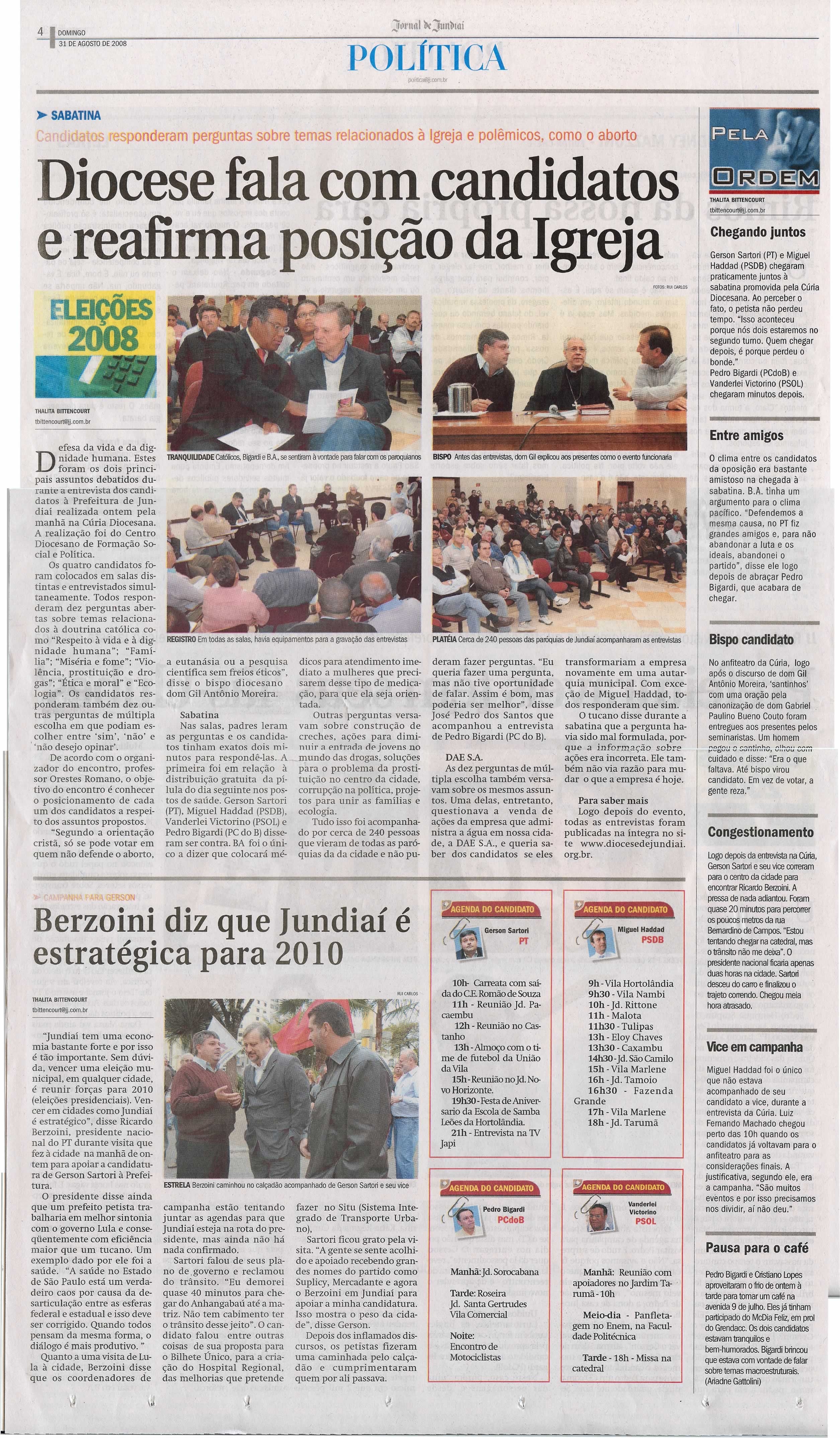 Jornal de Jundiaí - 31/08/2008