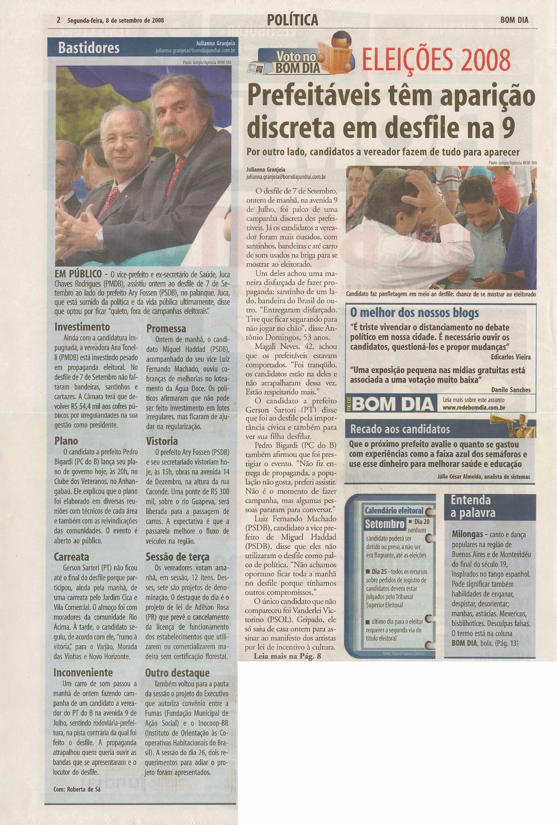 Bom Dia Jundiaí - 08/09/2008
