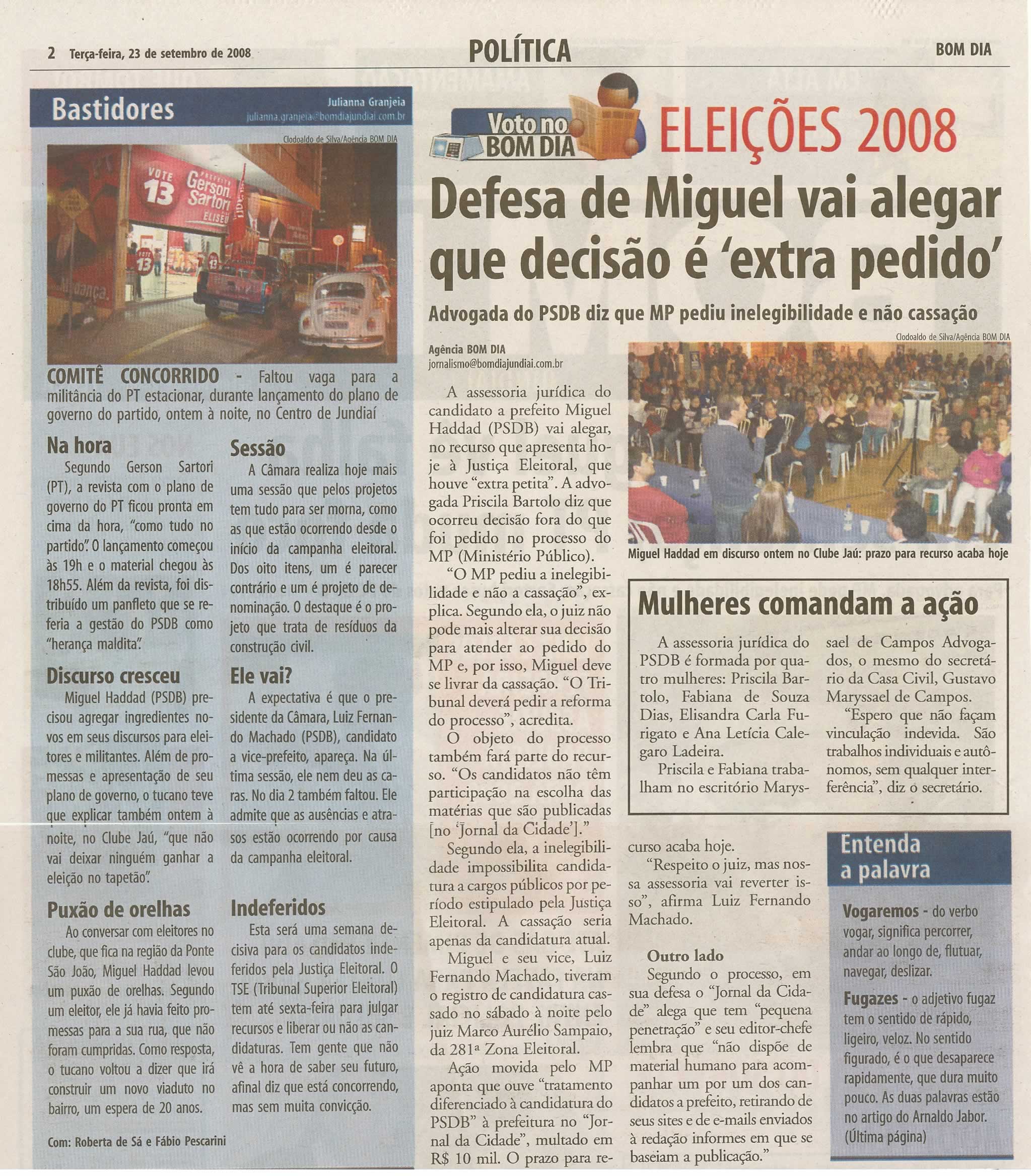 Bom Dia Jundiaí - 23/09/2008