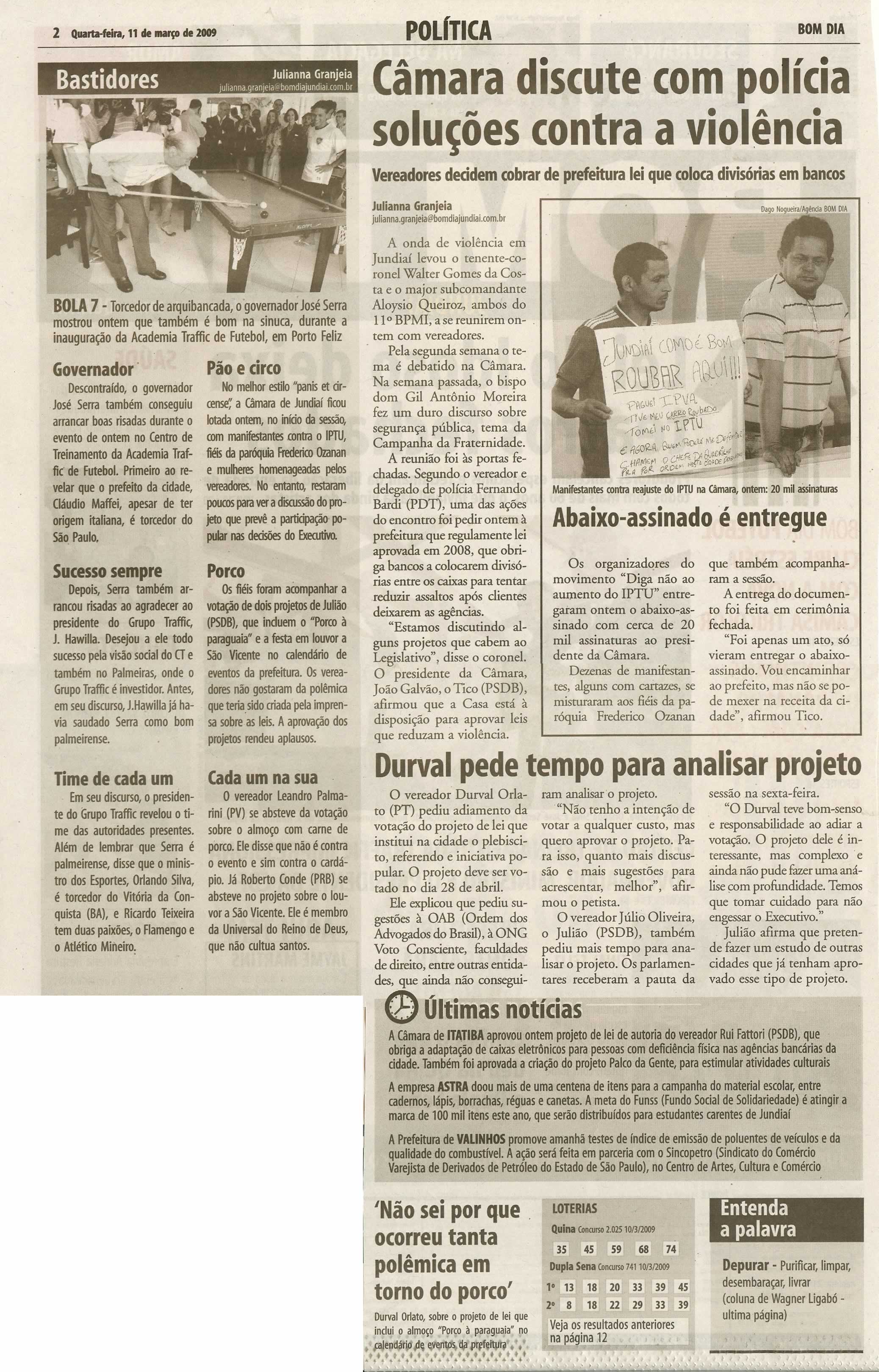 Bom Dia Jundiaí - 11/03/2009
