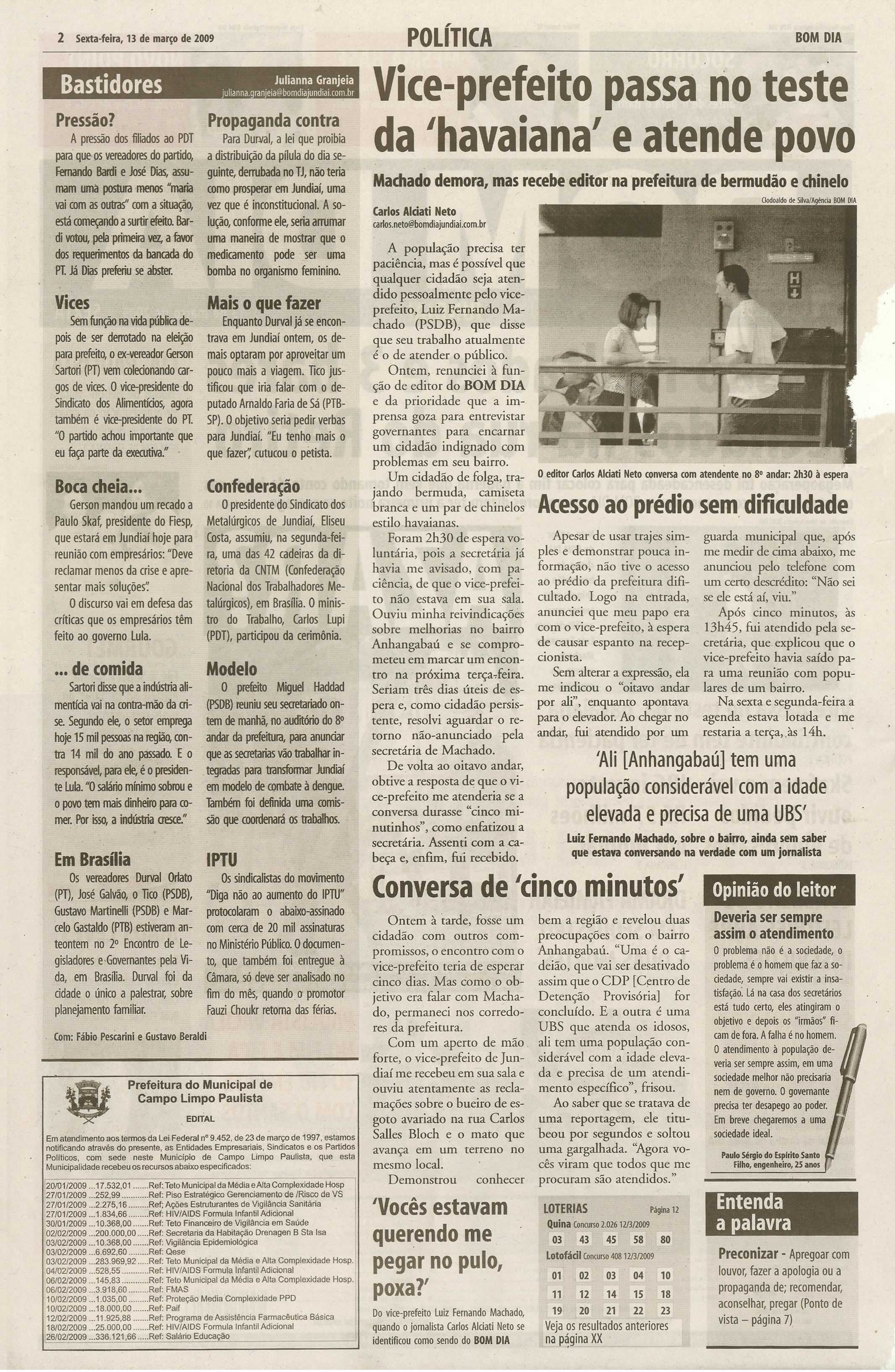 Bom Dia Jundiaí - 13/03/2009