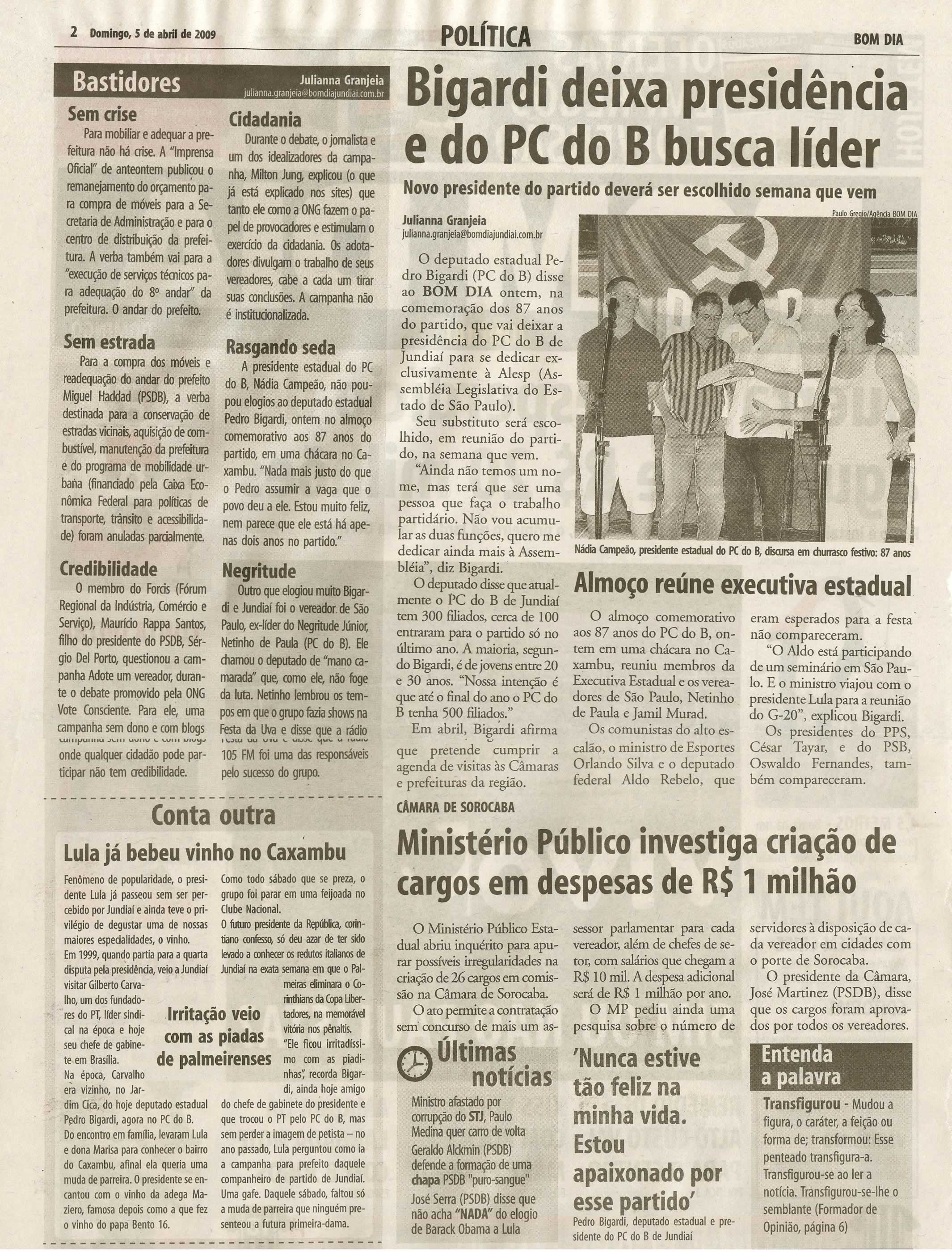Bom Dia Jundiaí - 05/04/2009