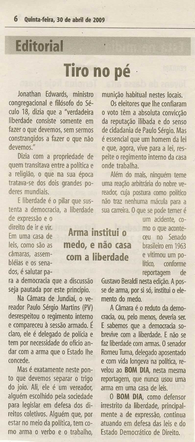 Bom Dia Jundiaí - 30/04/2009