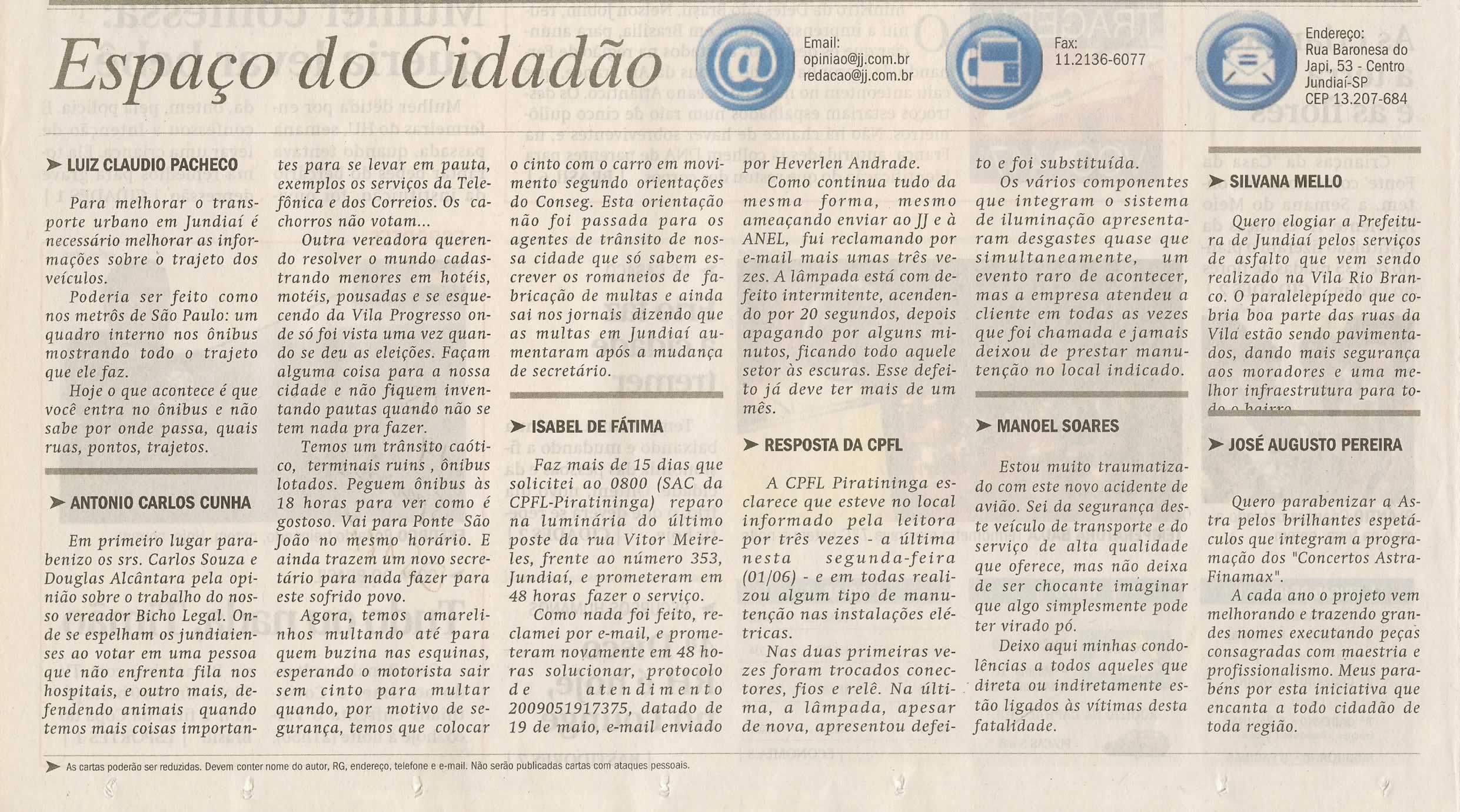 Jornal de Jundiaí - 03/06/2009