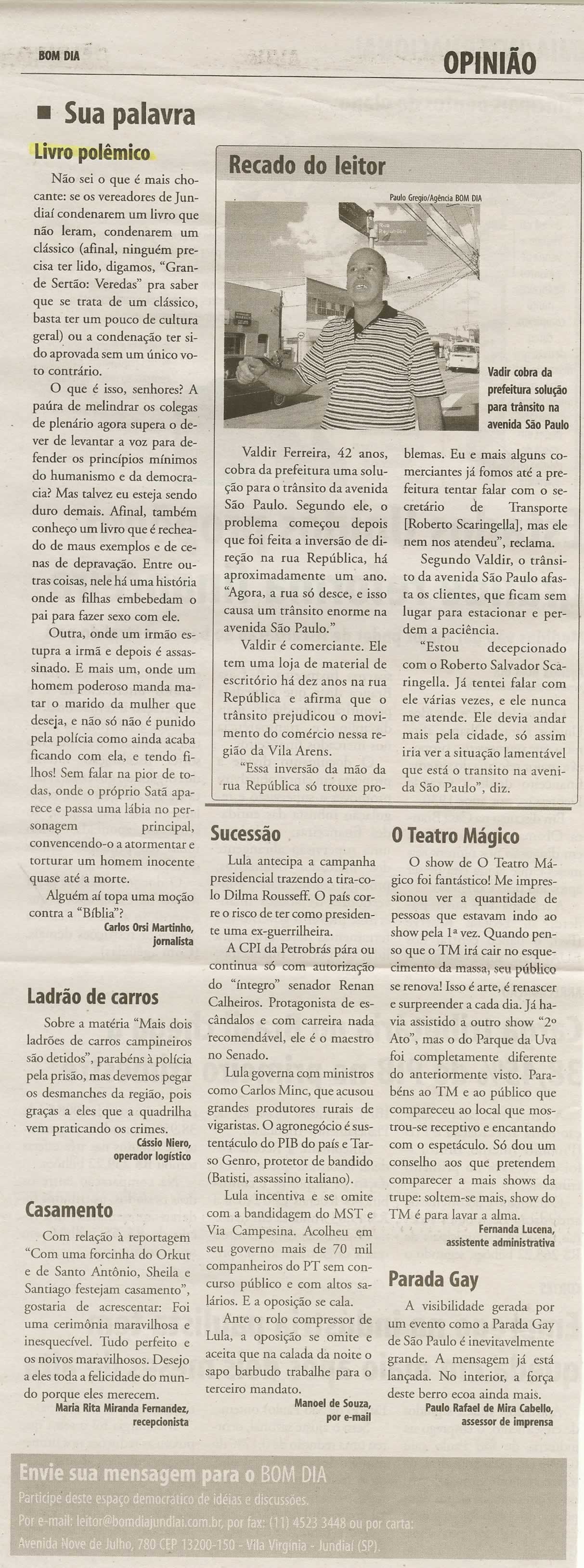 Bom Dia Jundiaí - 18/06/2009