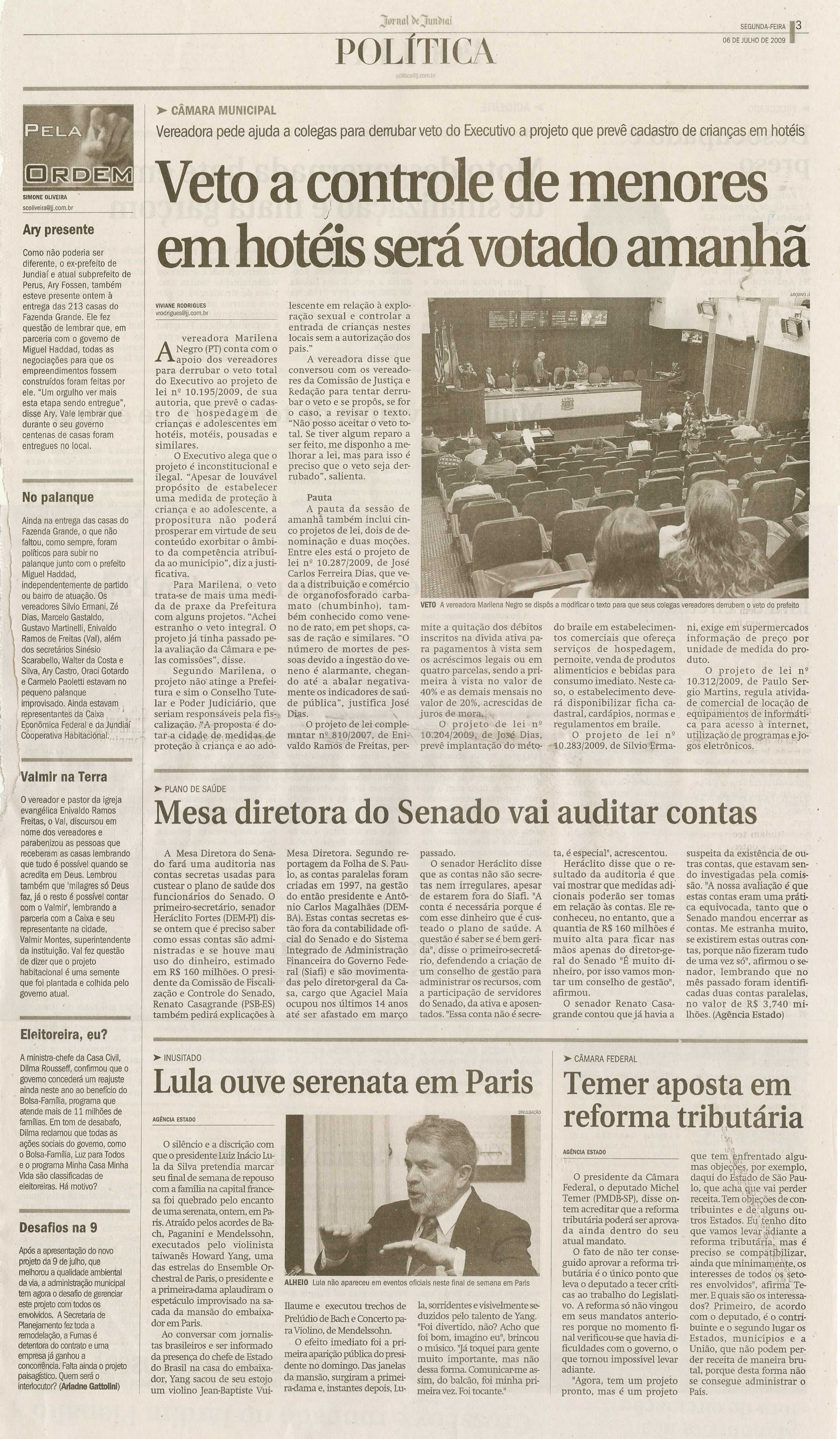Jornal de Jundiaí - 06/07/2009
