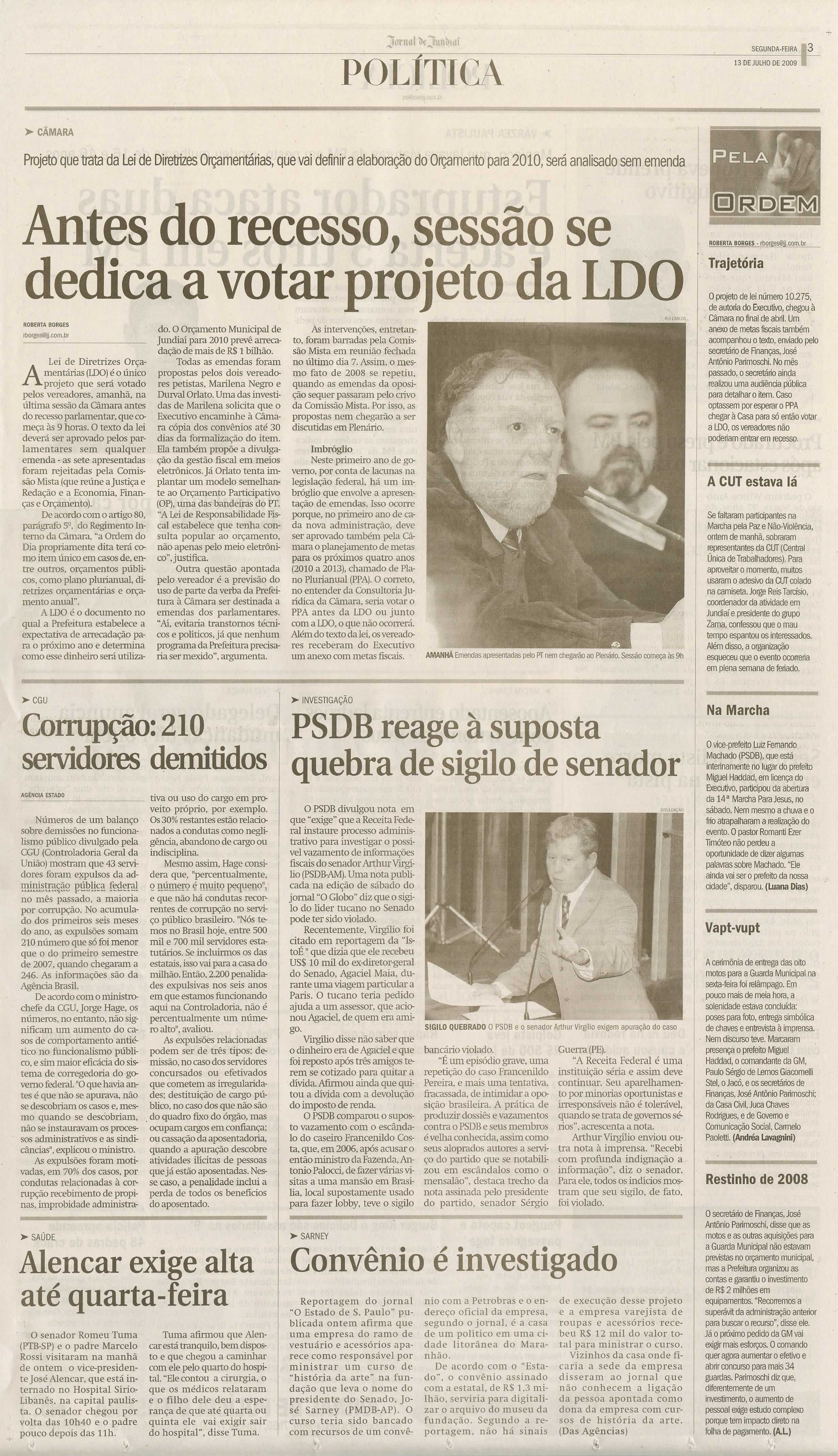Jornal de Jundiaí - 13/07/2009