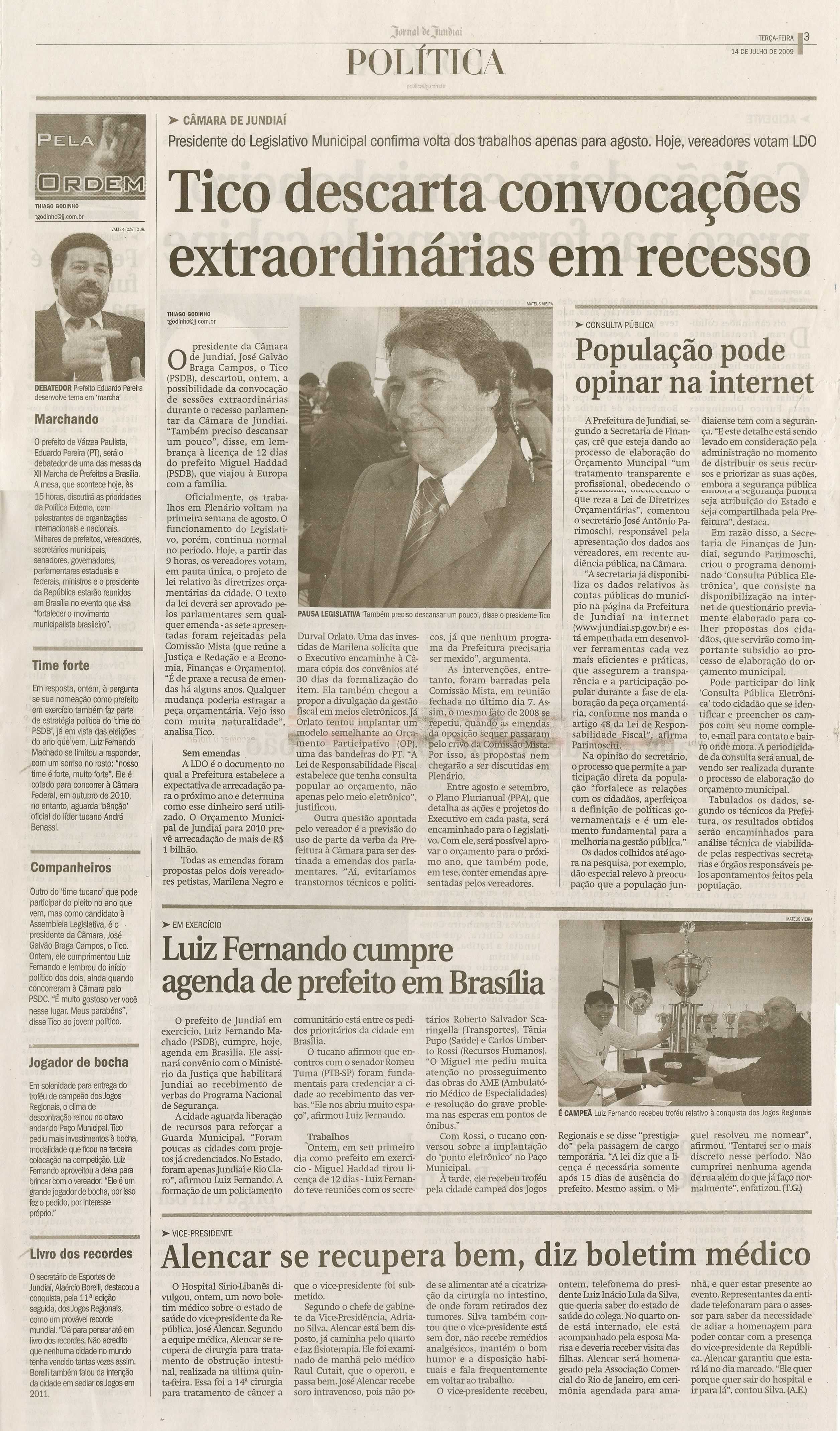 Jornal de Jundiaí - 14/07/2009