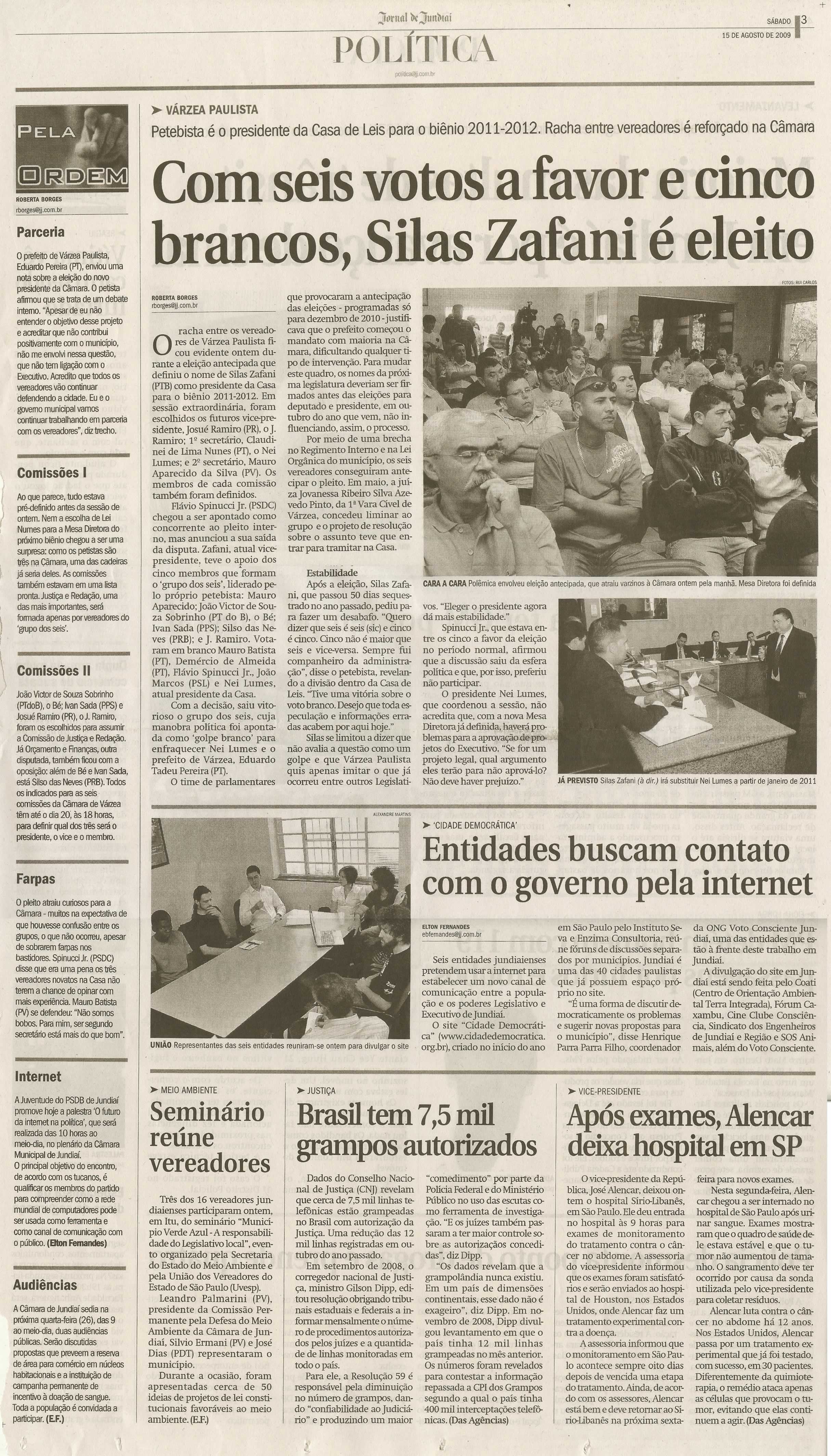 Jornal de Jundiaí - 15/08/2009