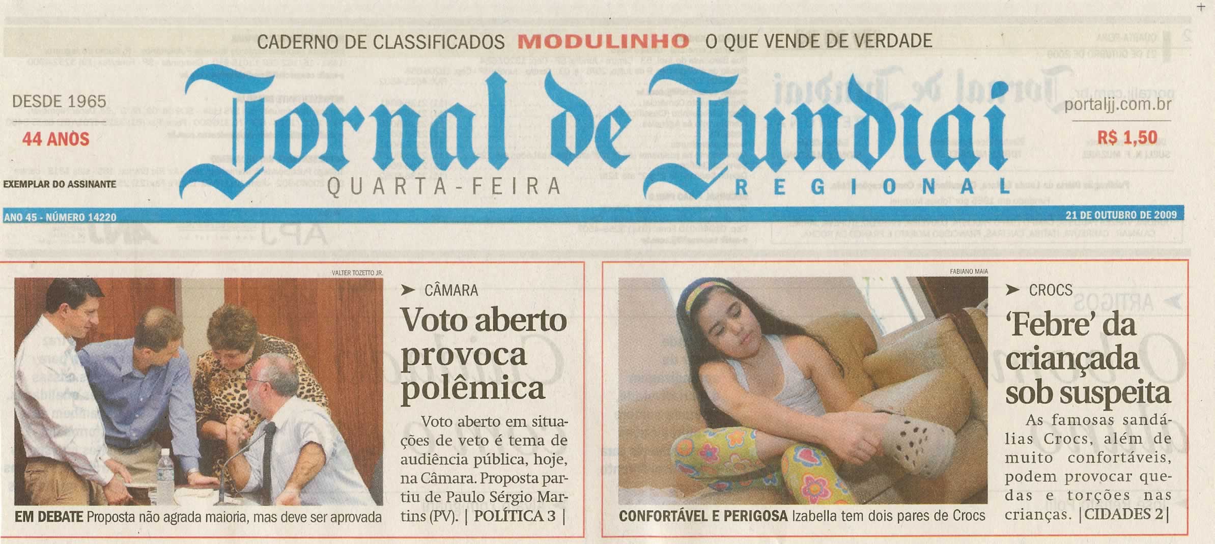 Jornal de Jundiaí - 21/10/2009
