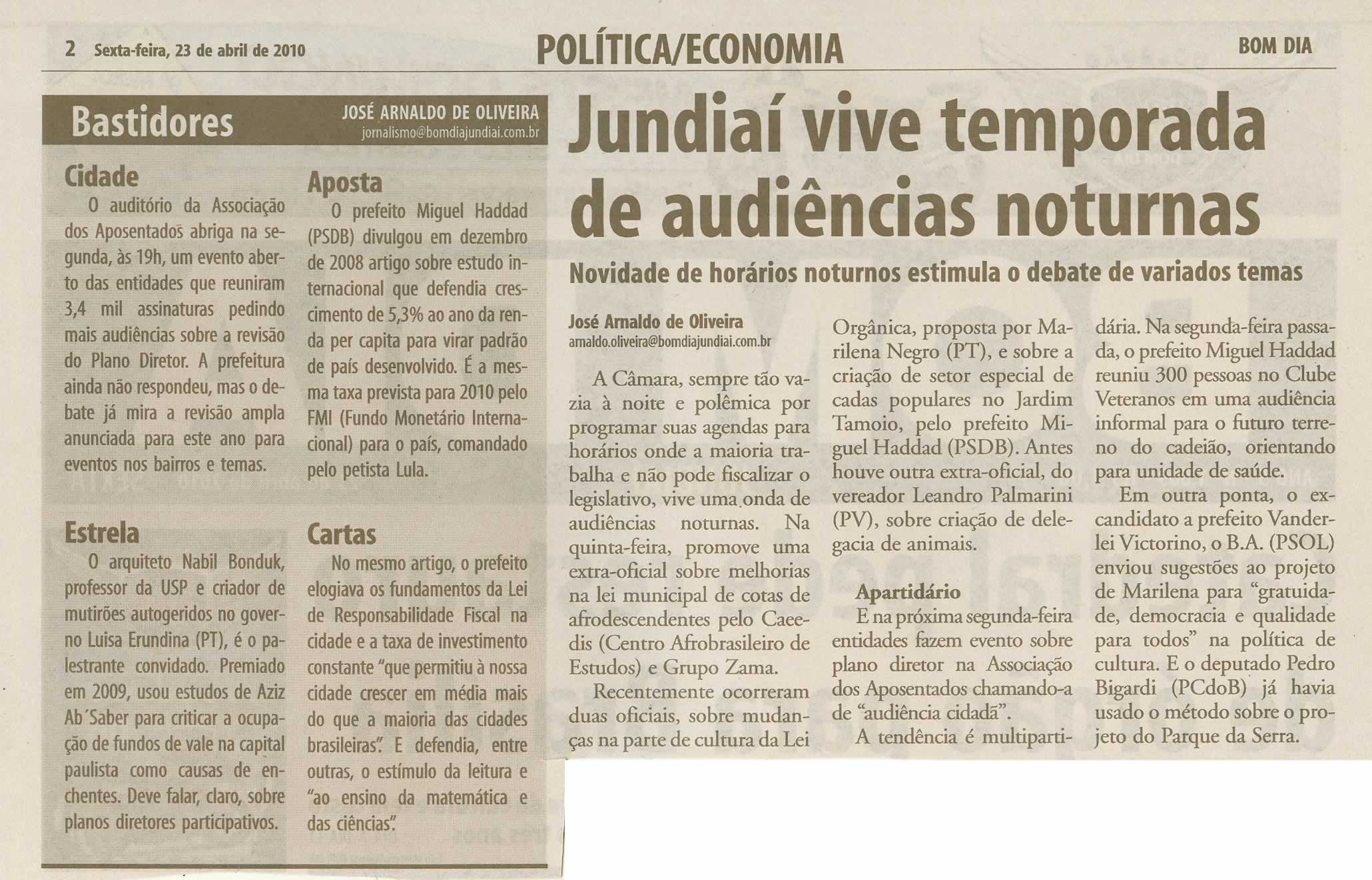 Bom Dia Jundiaí - 23/04/2010