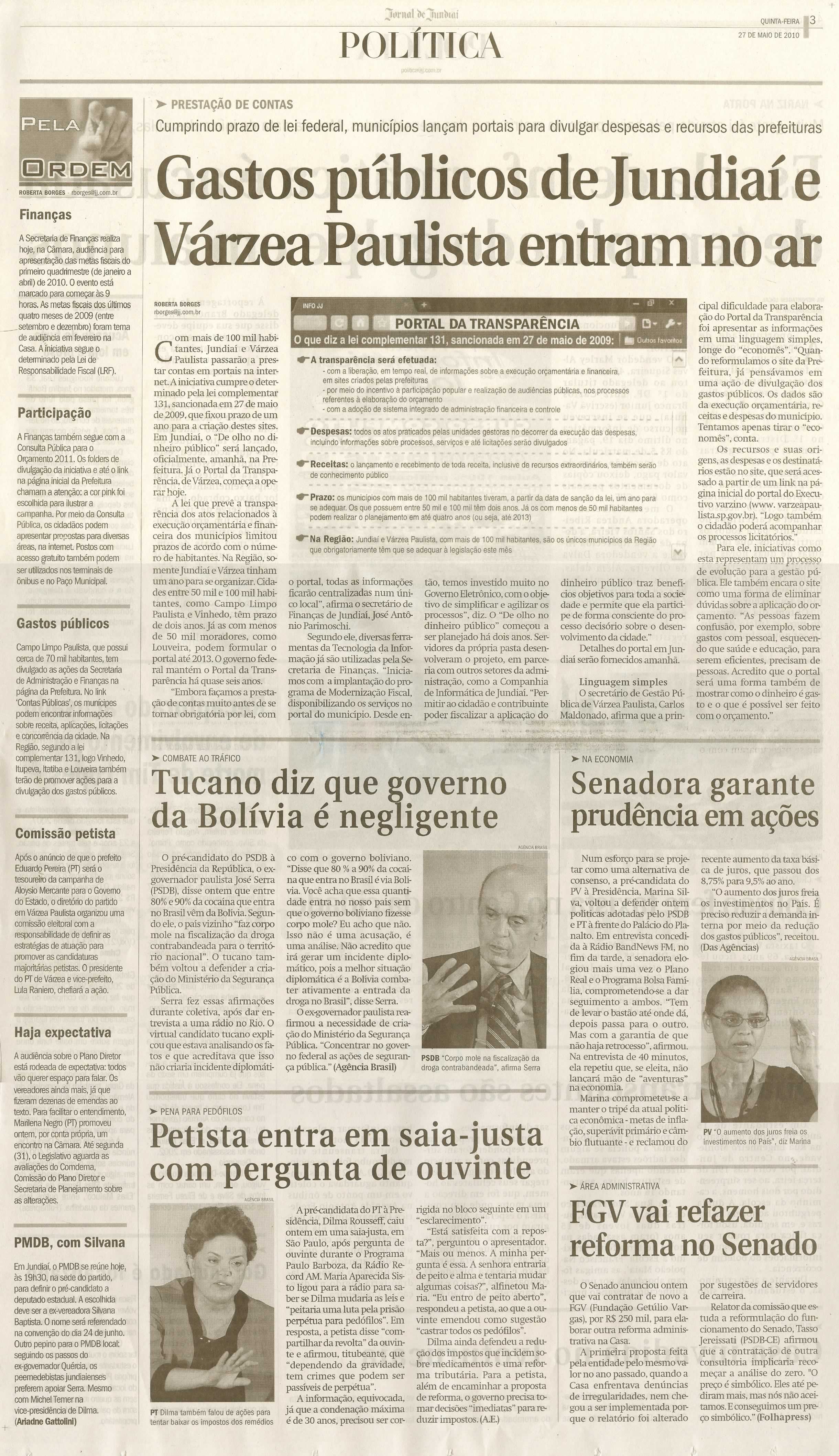 Jornal de Jundiaí - 27/05/2010