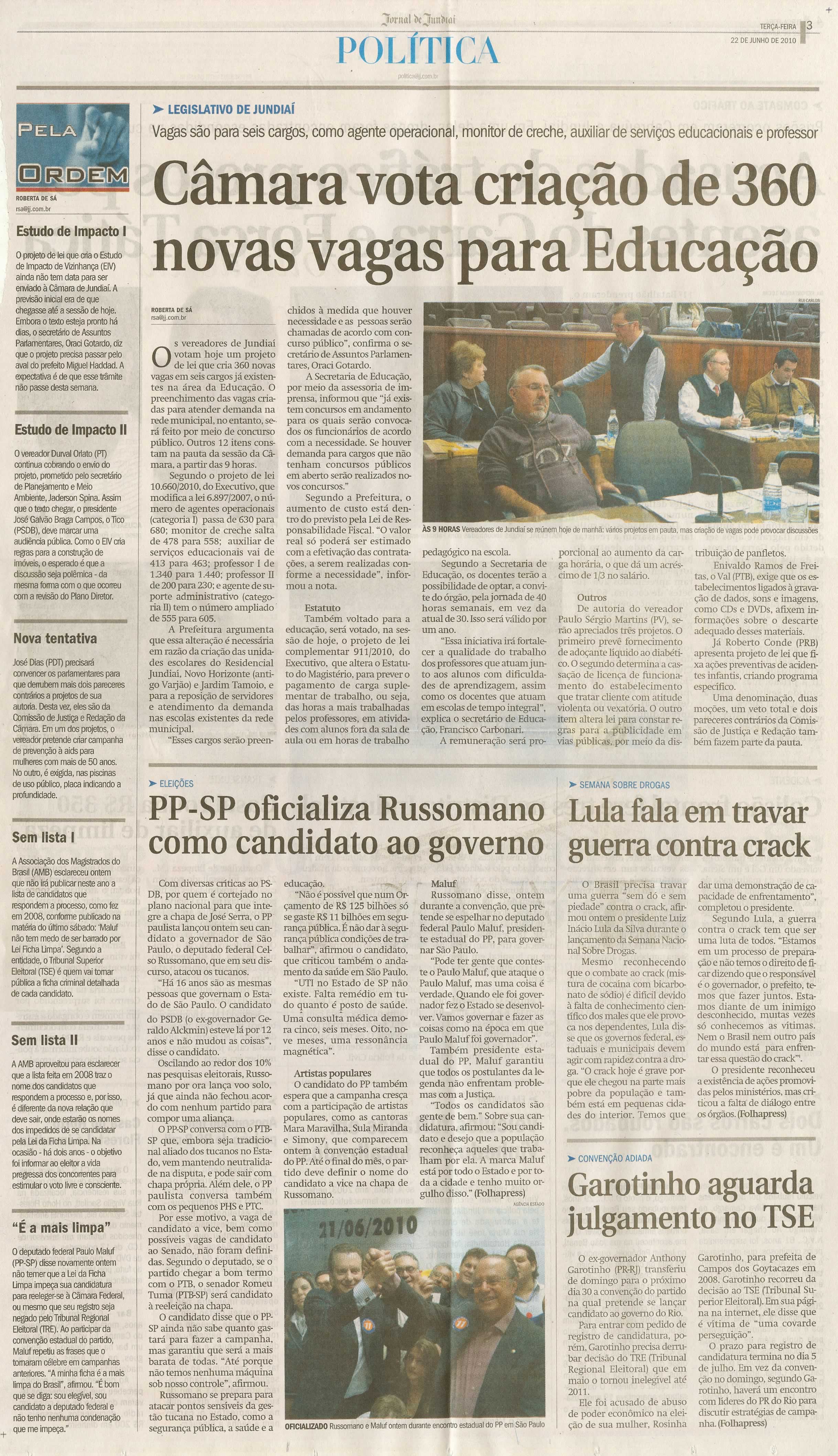 Jornal de Jundiaí - 22/06/2010