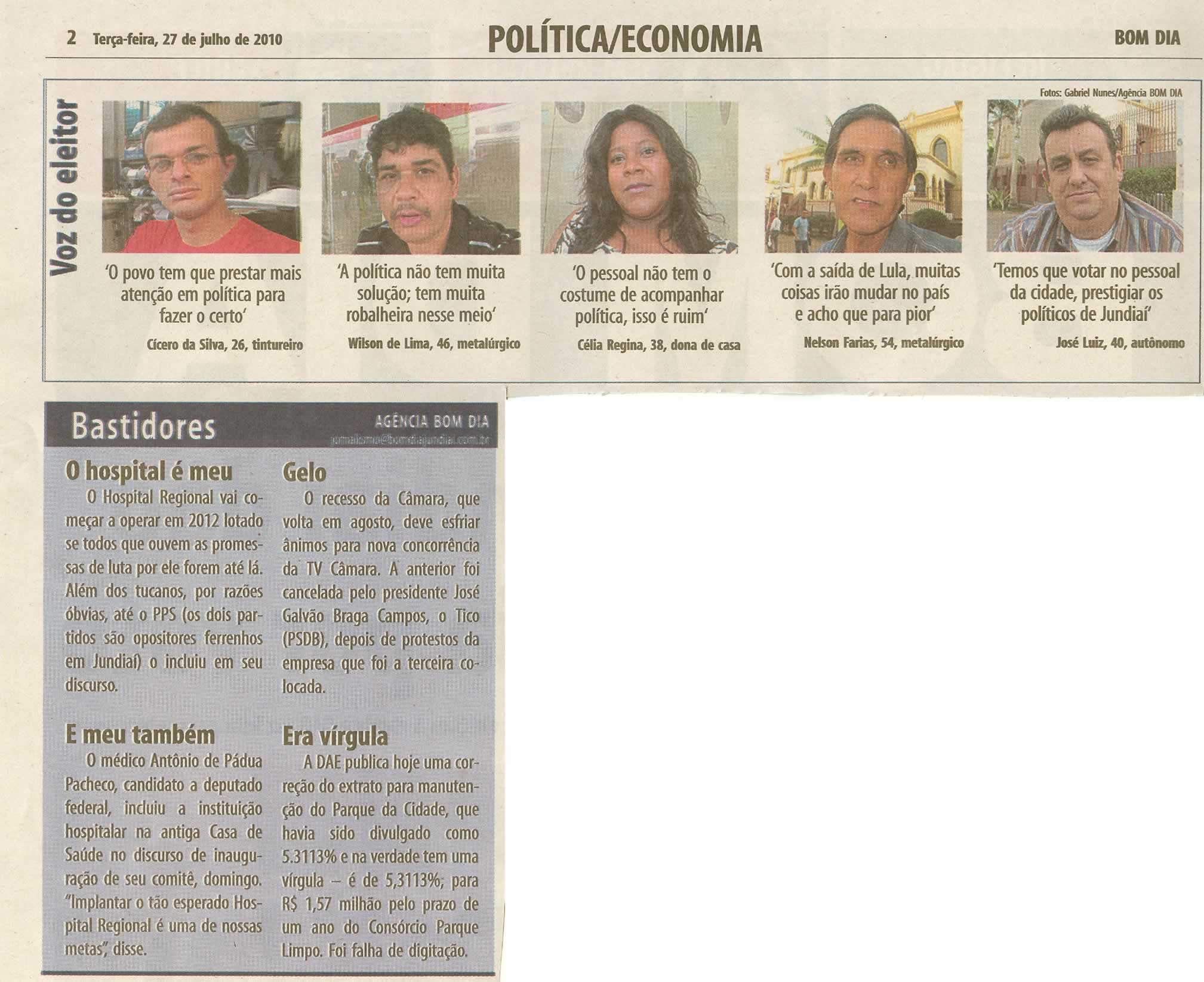 Bom Dia Jundiaí - 27/07/2010