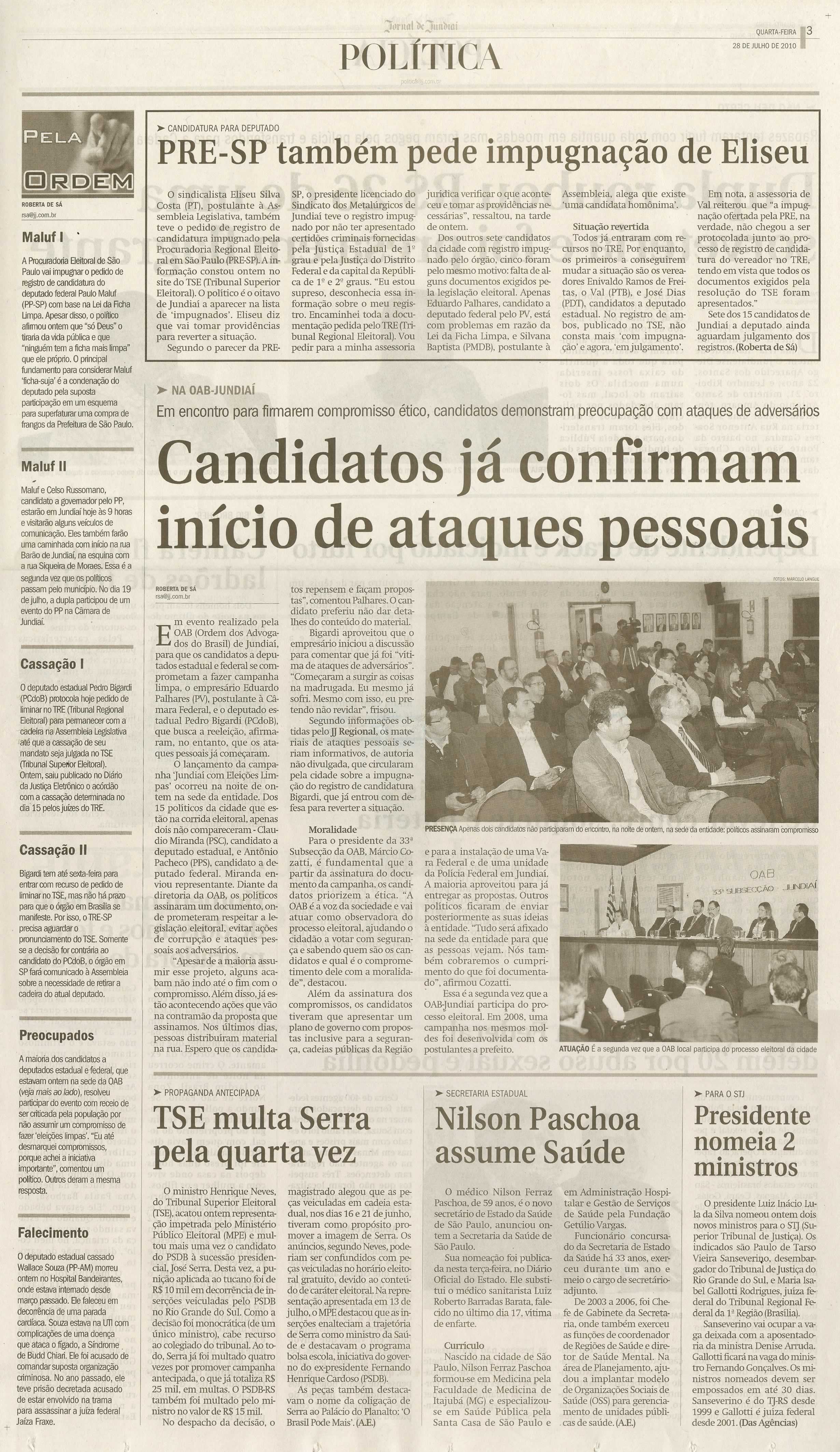 Jornal de Jundiaí - 28/07/2010
