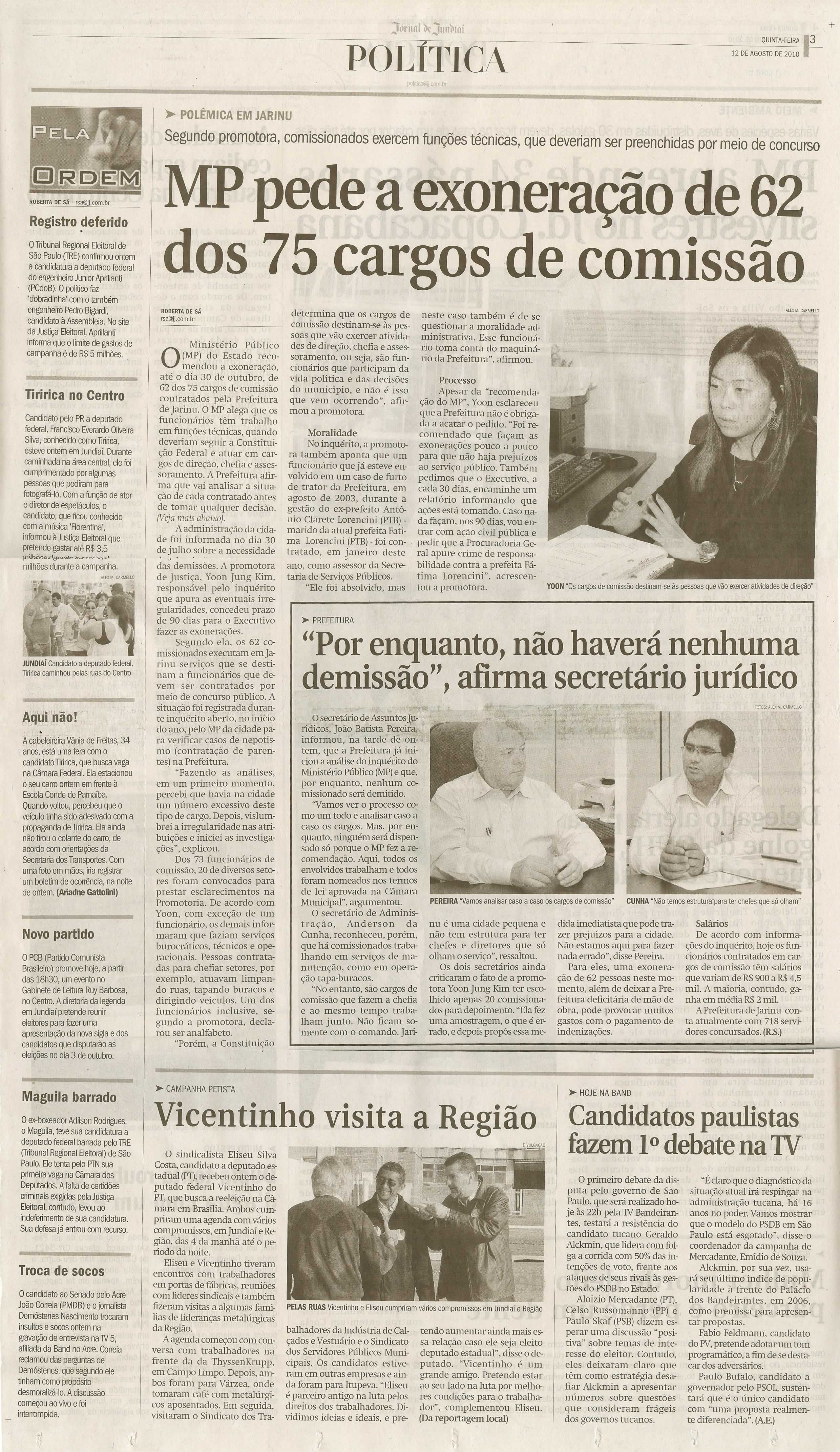 Jornal de Jundiaí - 12/08/2010