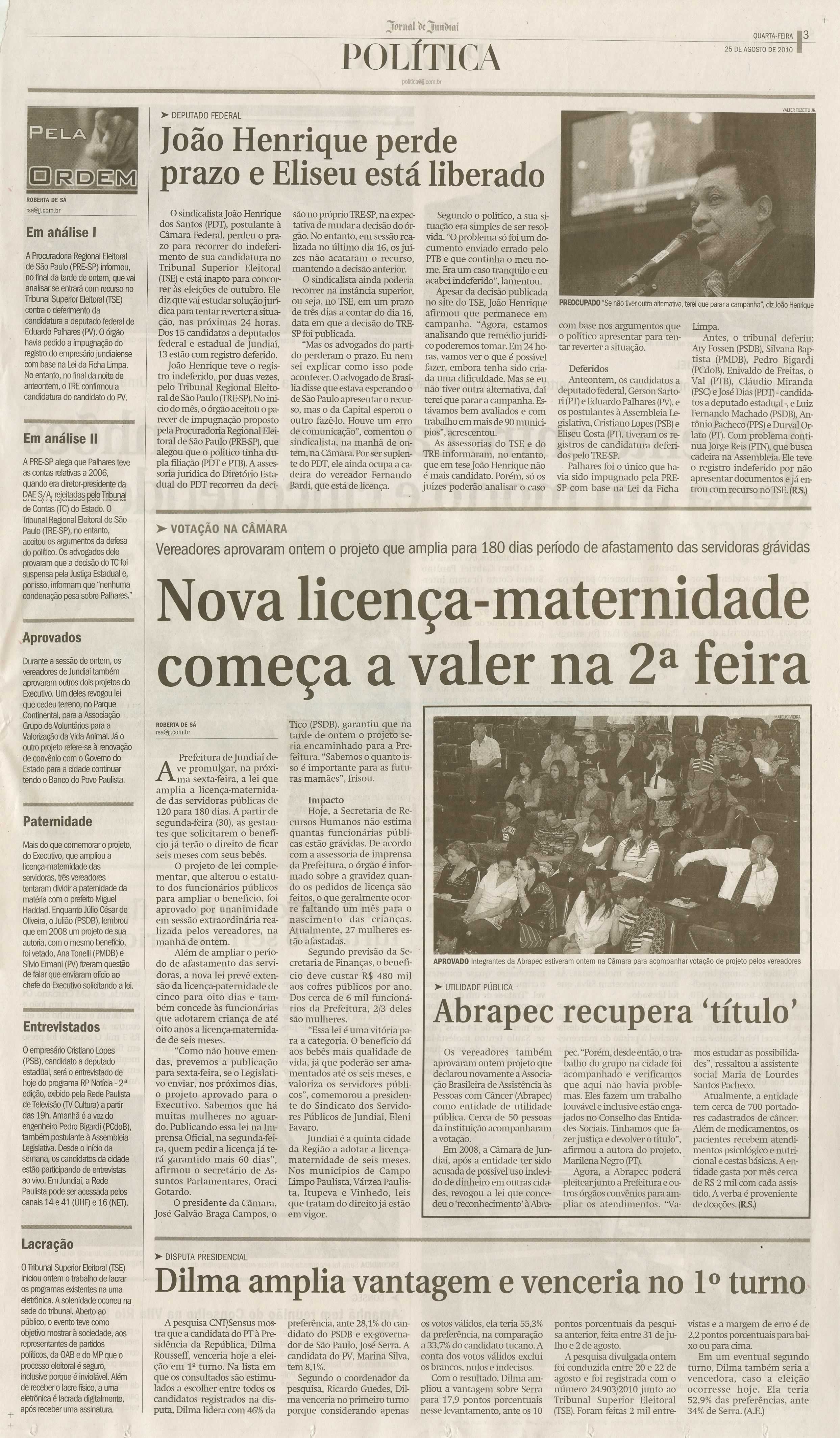 Jornal de Jundiaí - 25/08/2010