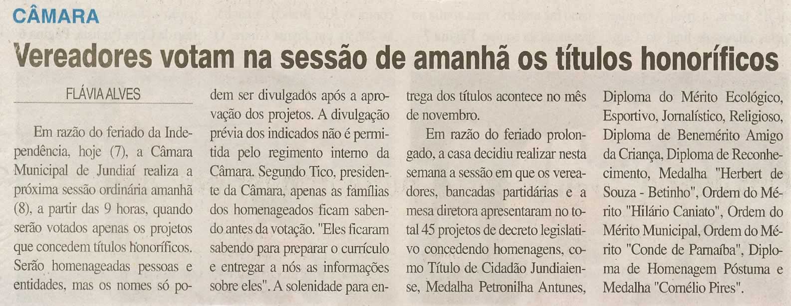 Jornal da Cidade - 07/09/2010