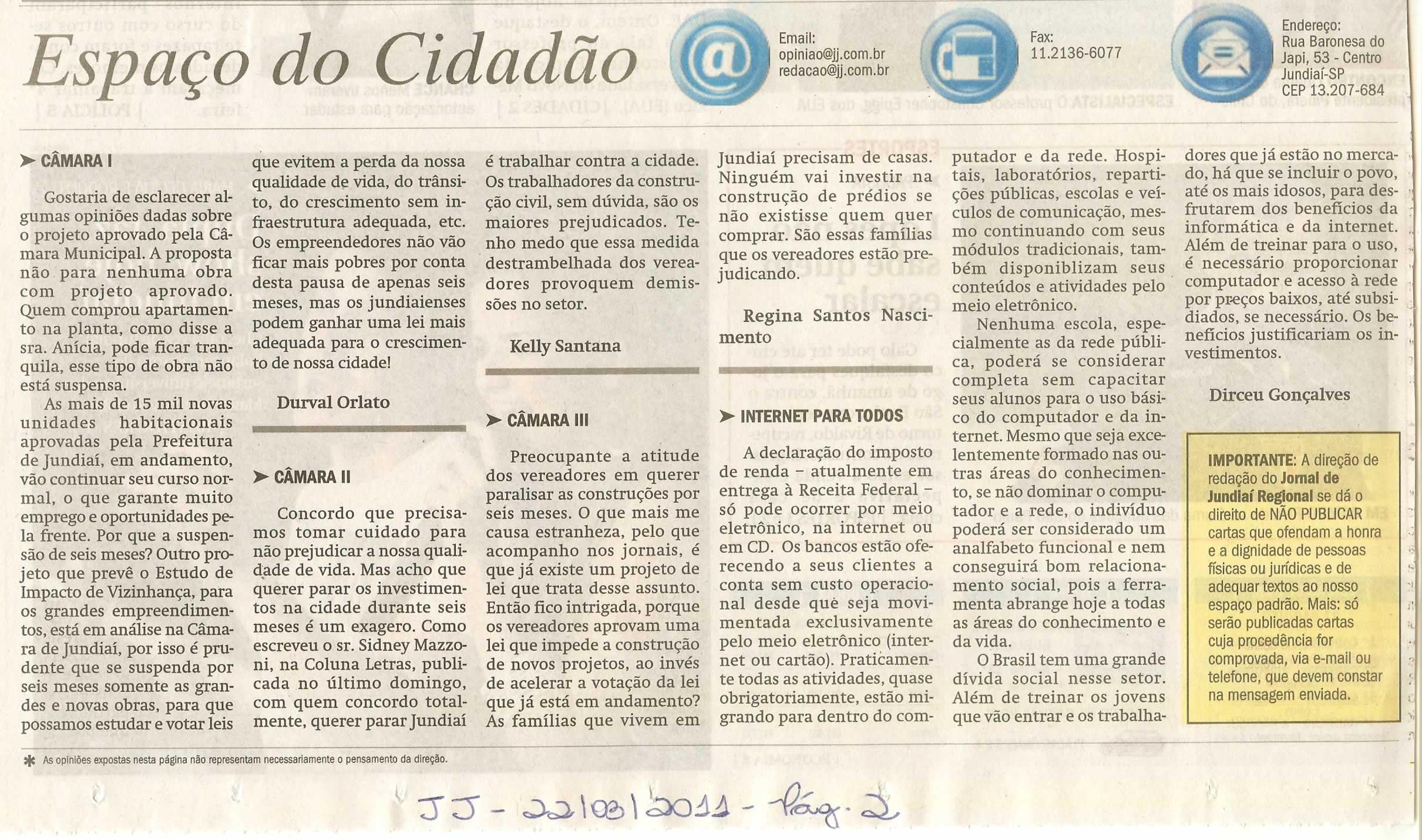 Jornal de Jundiaí - 22/03/2011