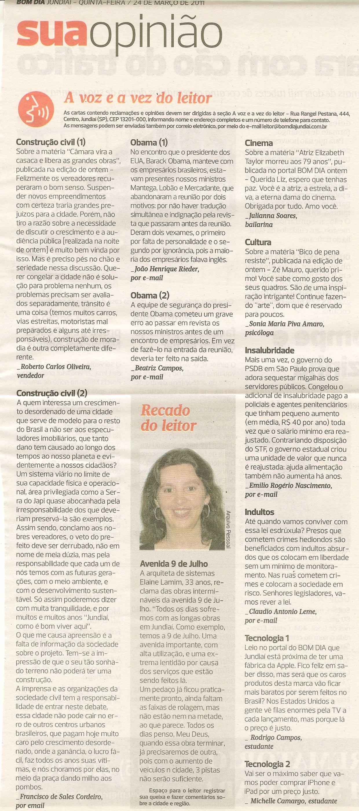 Bom Dia Jundiaí - 24/03/2011