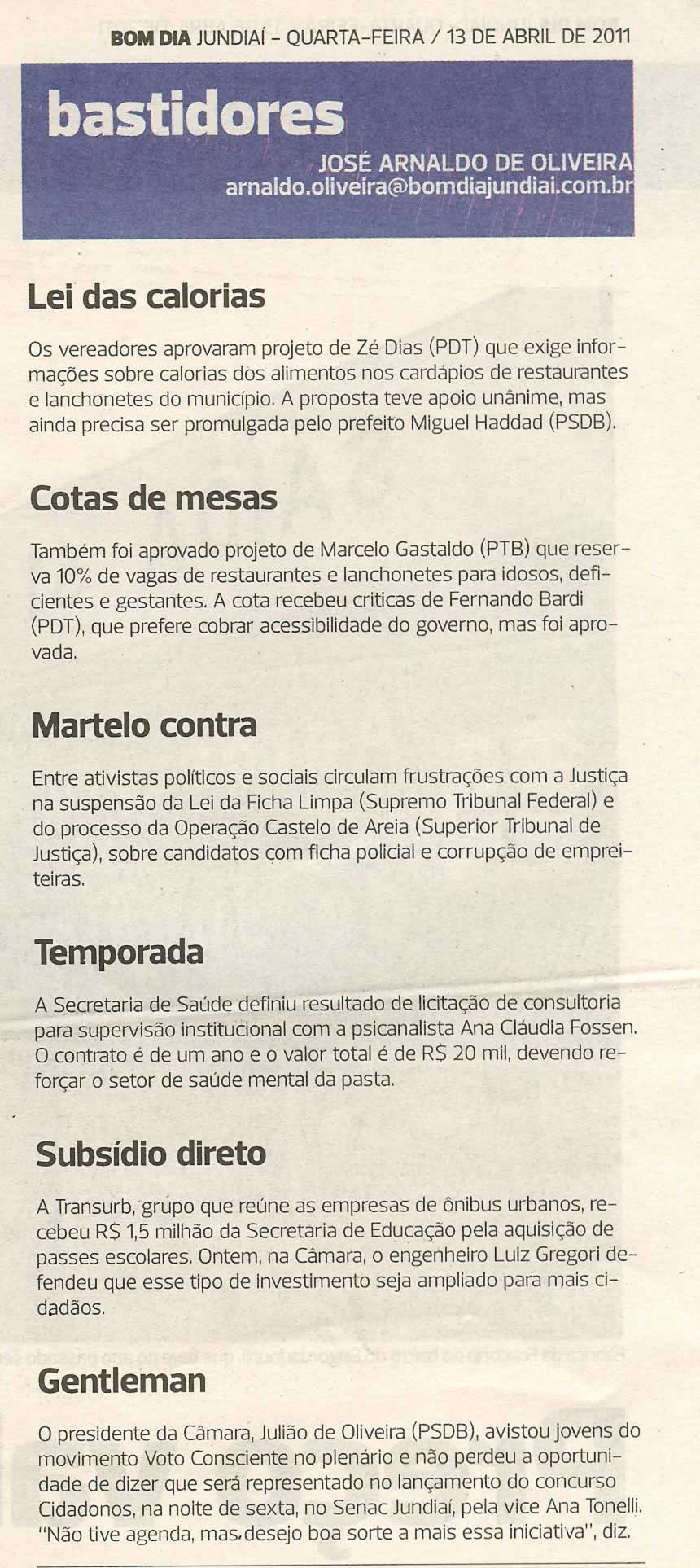 Bom Dia Jundiaí - 13/04/2011