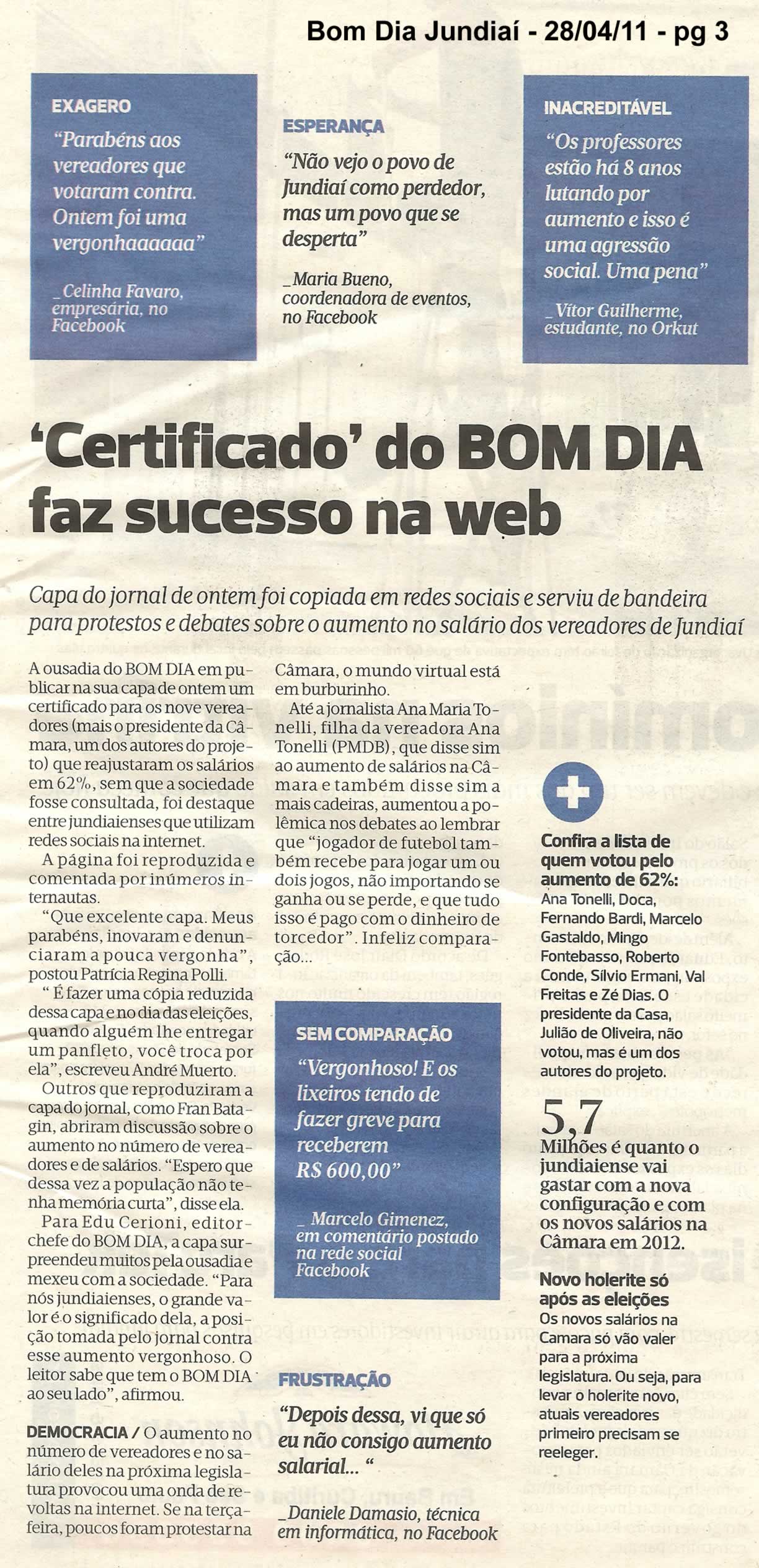 Bom Dia Jundiaí - 28/04/2011