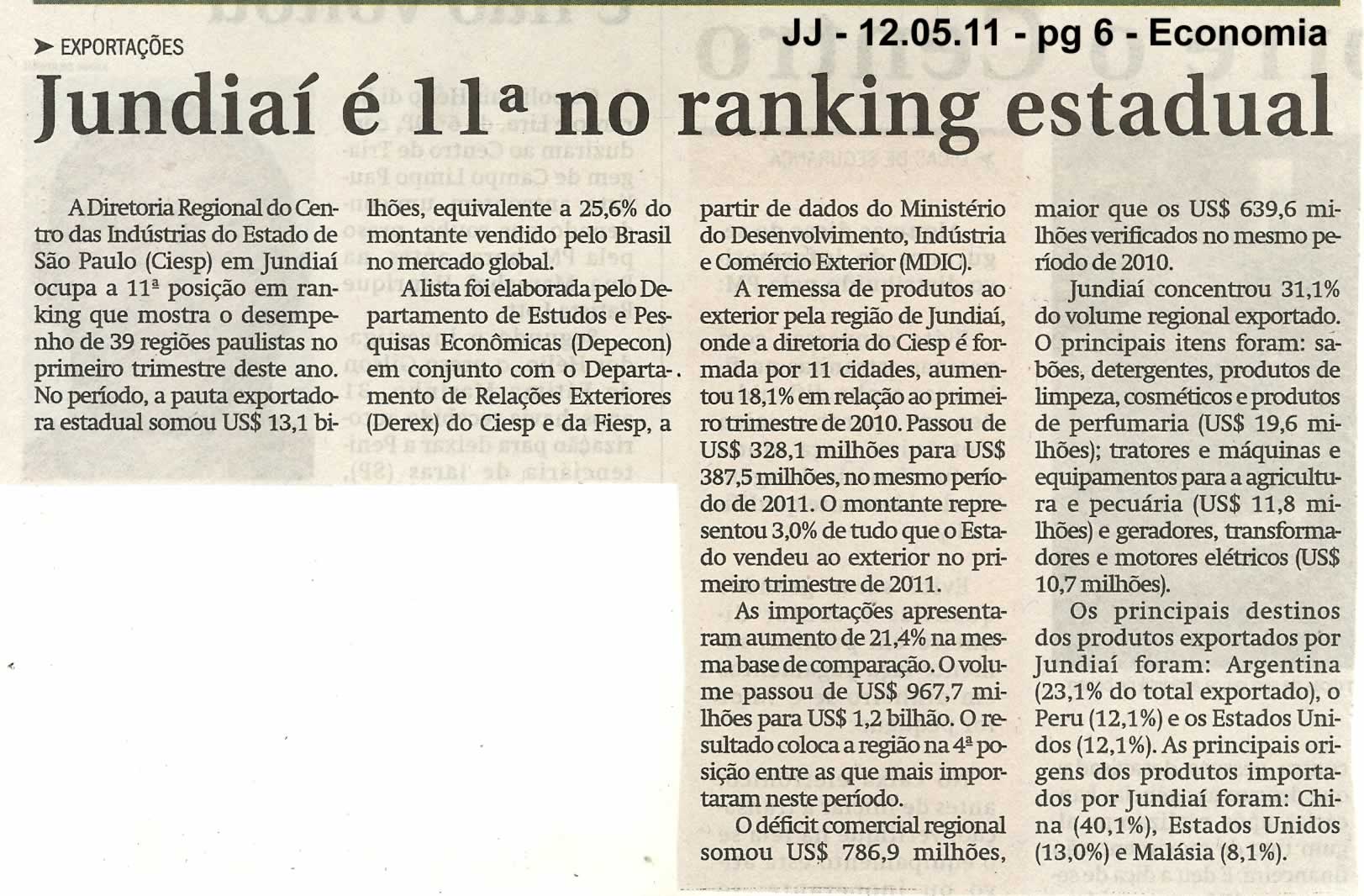 Jornal de Jundiaí - 12/05/2011
