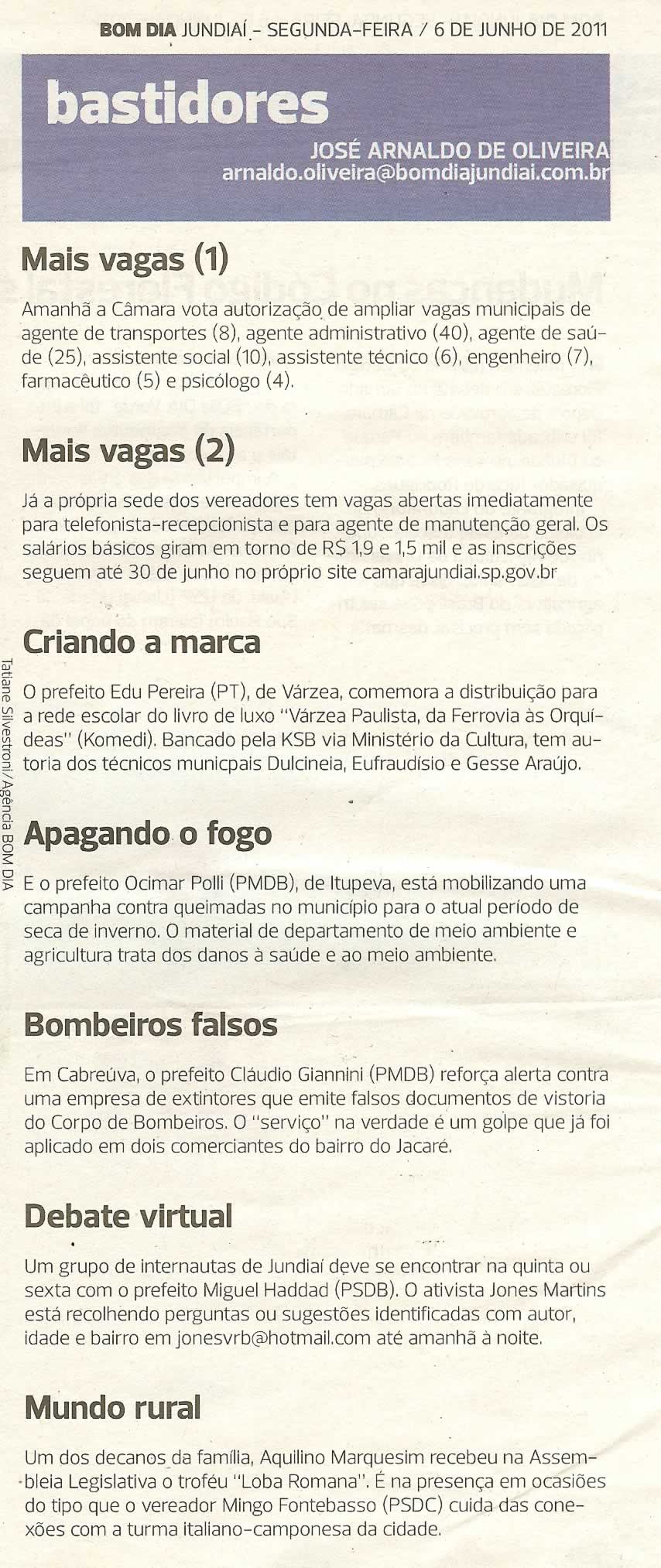 Bom Dia Jundiaí - 06/06/2011