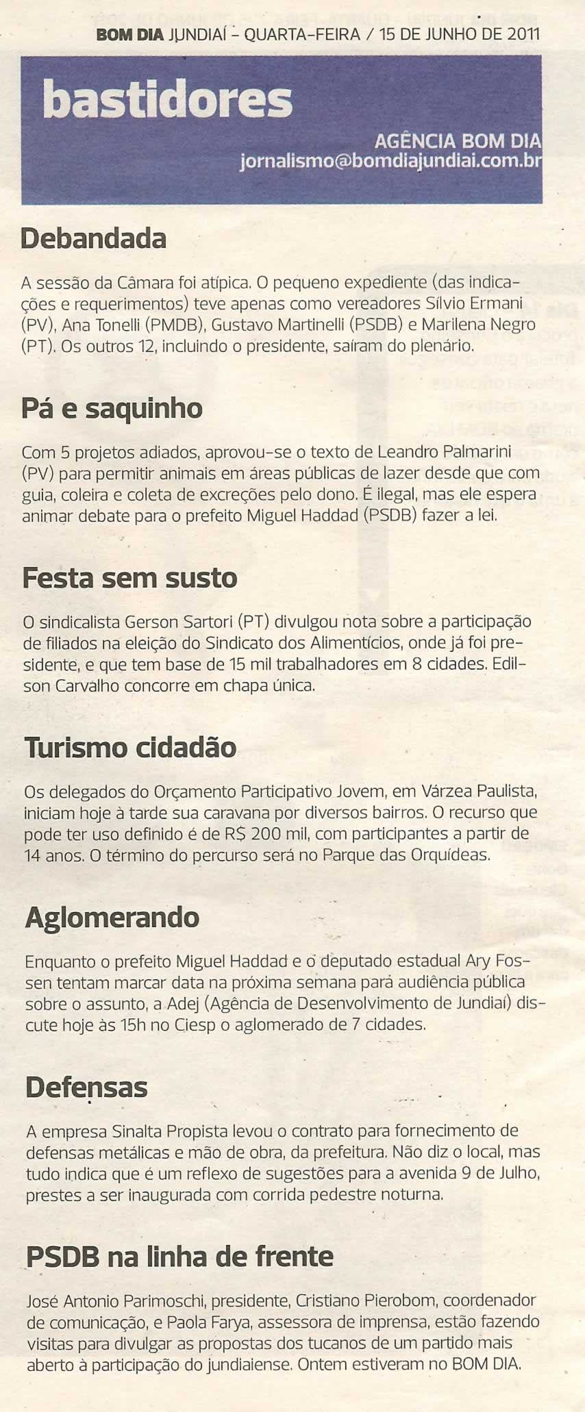 Bom Dia Jundiaí - 15/06/2011