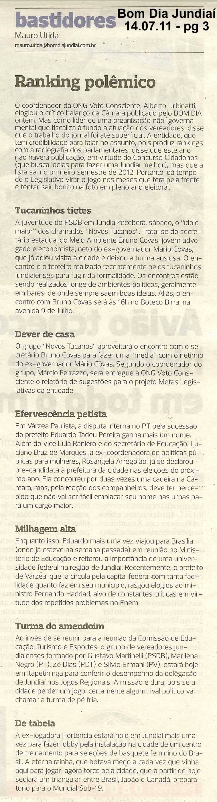 Bom Dia Jundiaí - 14/07/2011