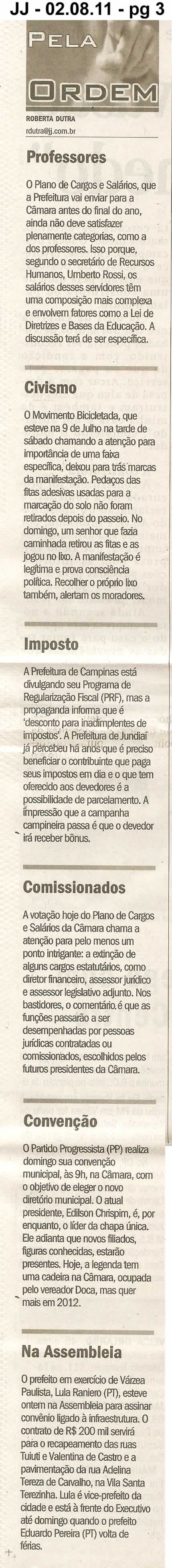 Jornal de Jundiaí - 02/08/2011
