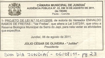 Bom Dia Jundiaí - 06/08/2011
