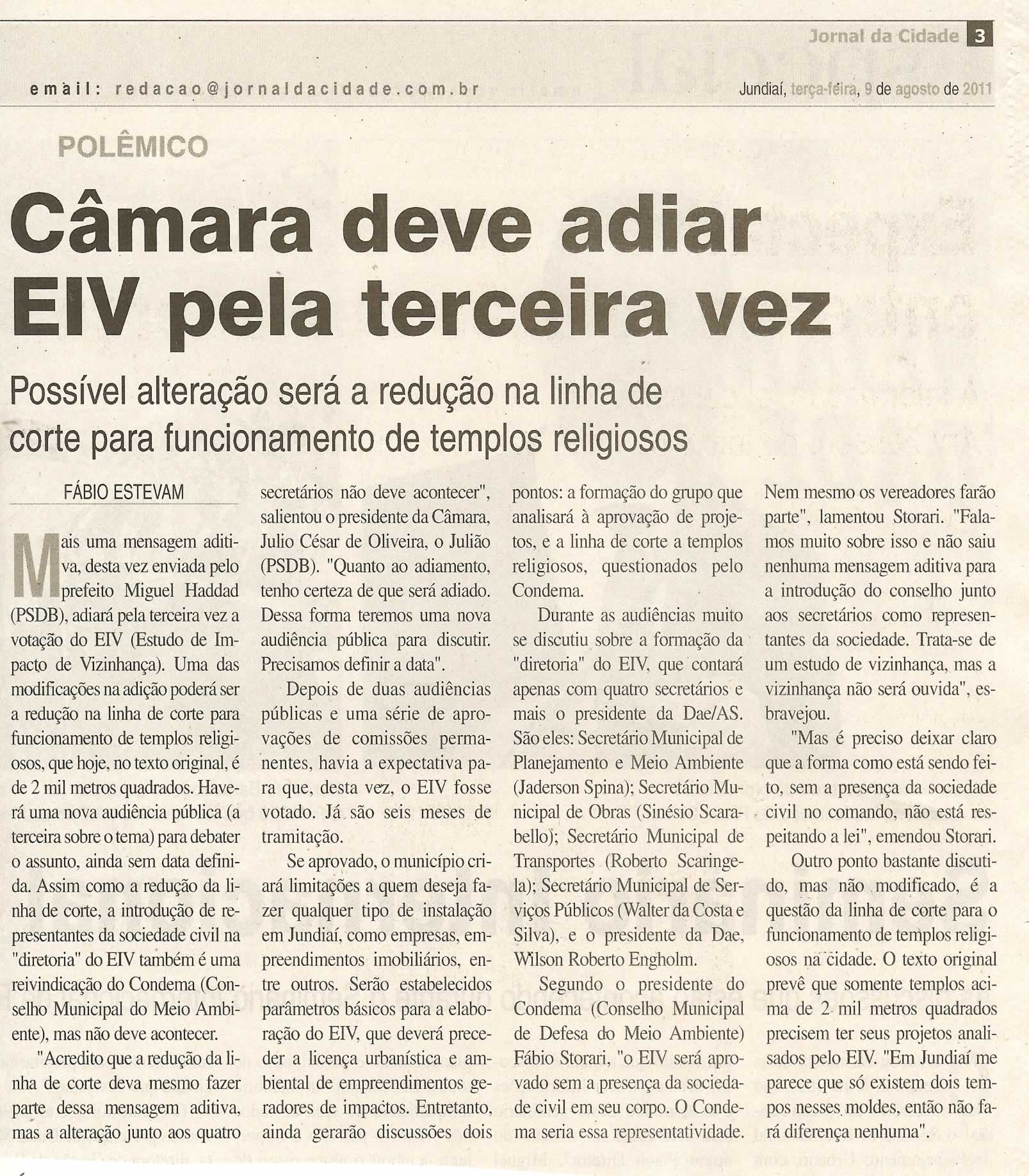 Jornal da Cidade - 09/08/2011