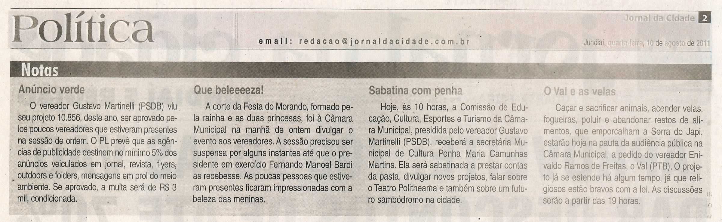 Jornal da Cidade - 10/08/2011