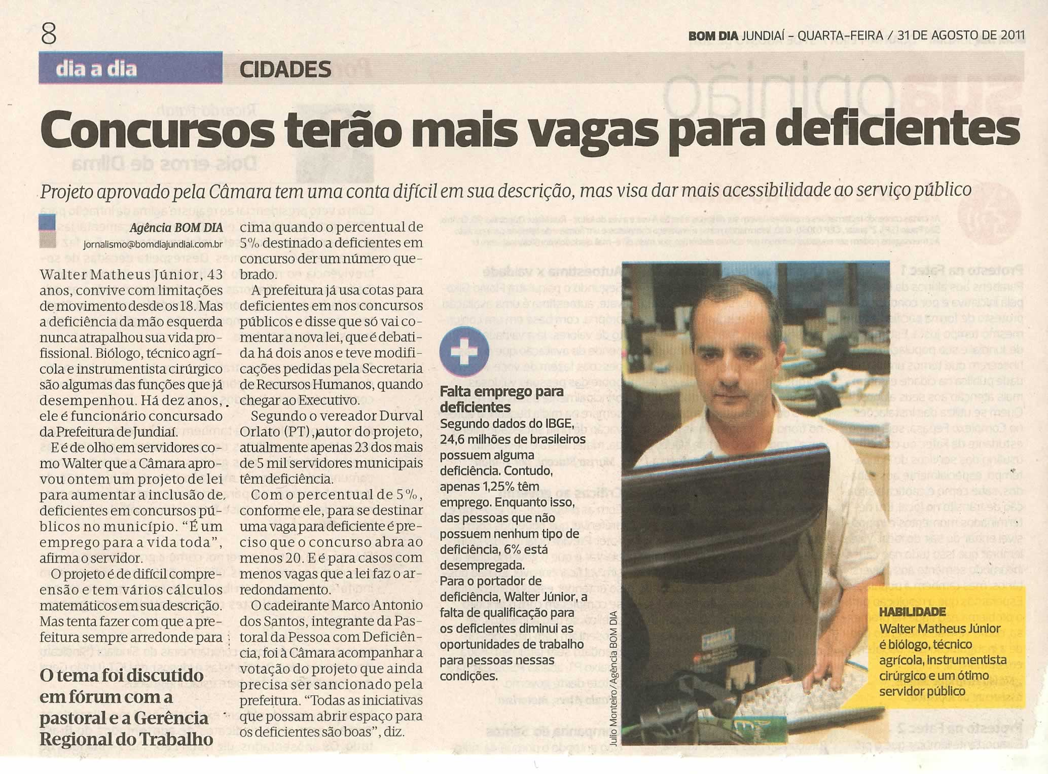Bom Dia Jundiaí - 31/08/2011